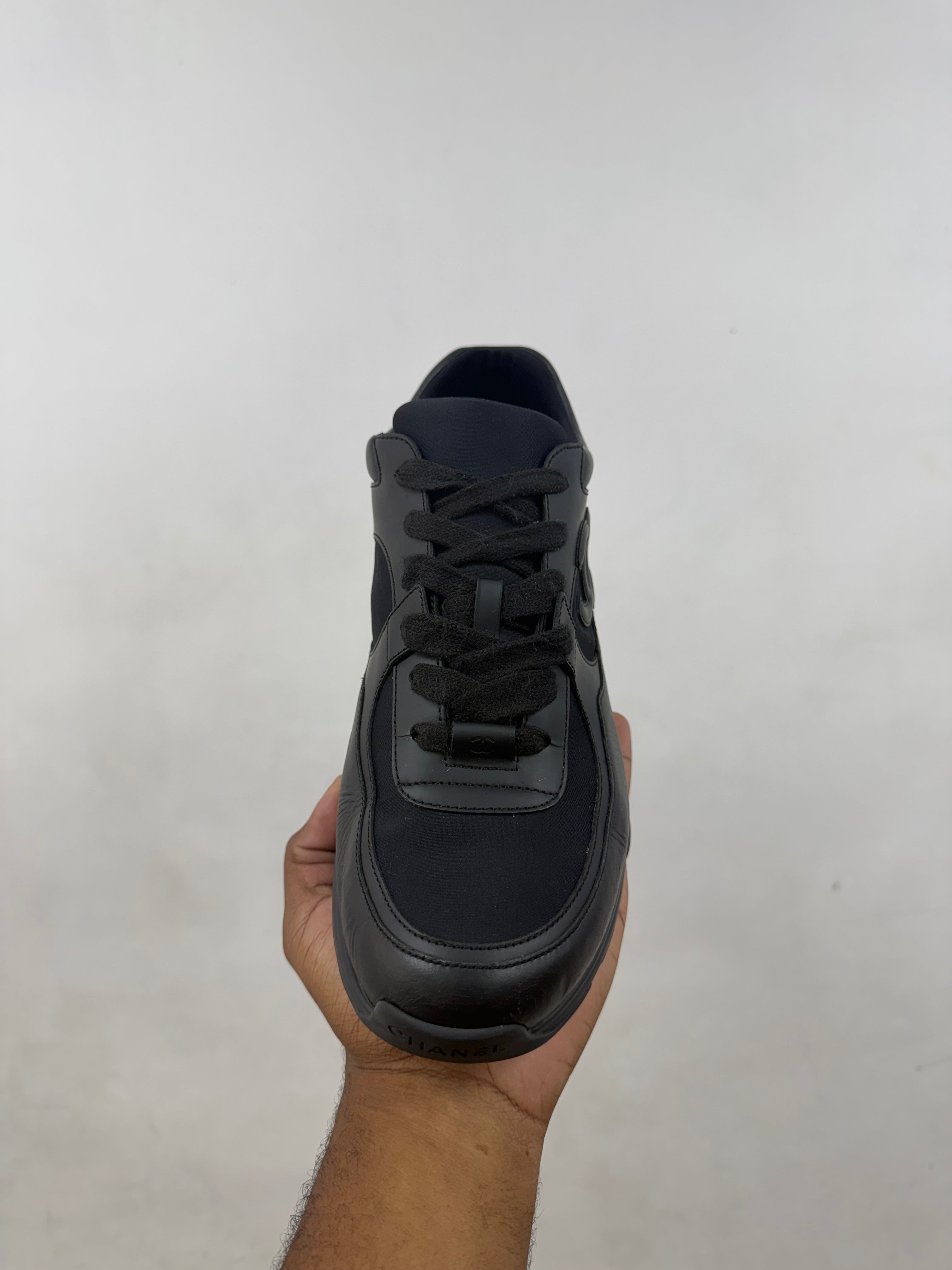 Chanel Black Uniform CC Logo Runner Sneakers