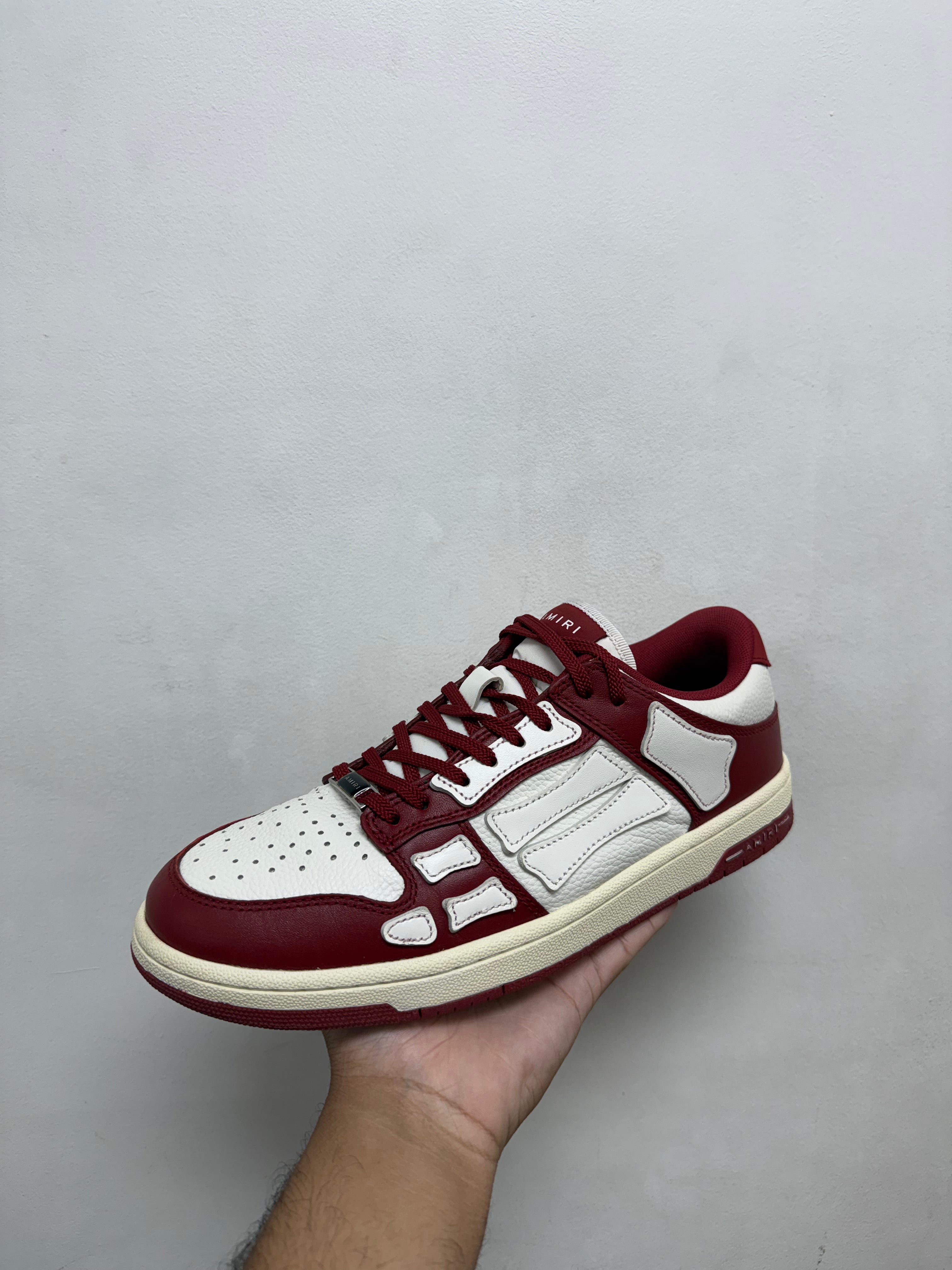 Amiri Burgundy Skel Top Low Sneakers