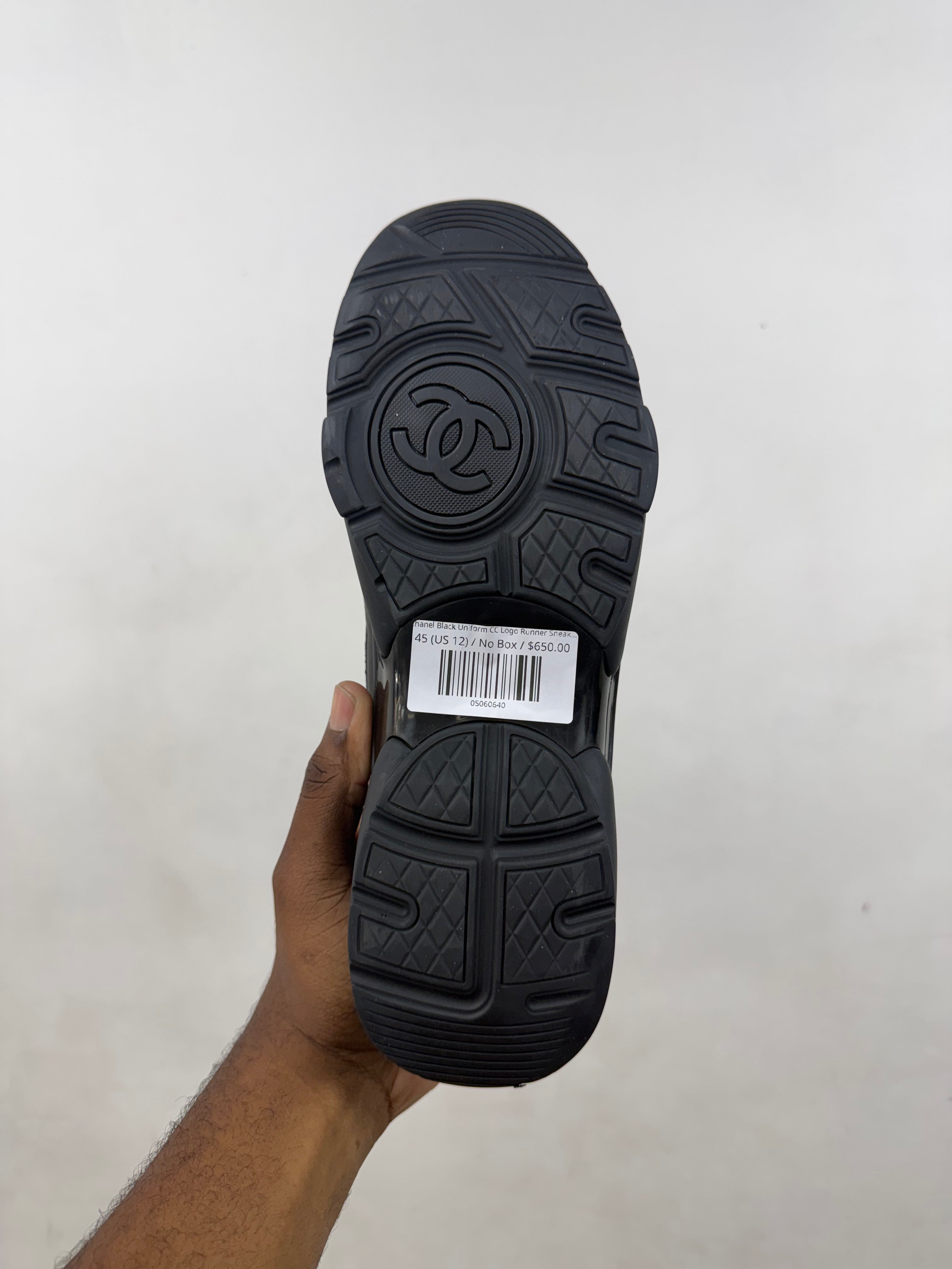 Chanel Black Uniform CC Logo Runner Sneakers