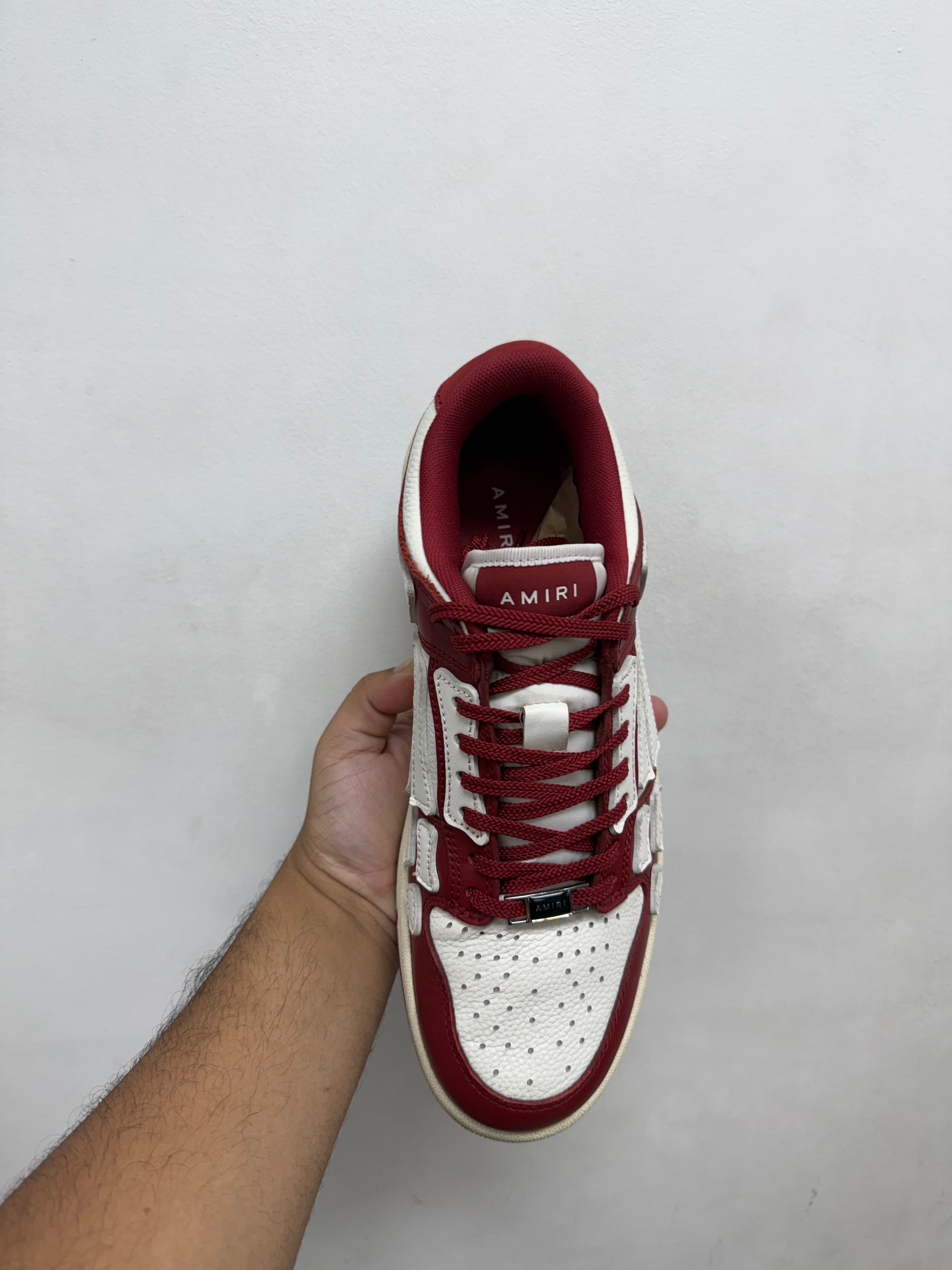 Amiri Burgundy Skel Top Low Sneakers