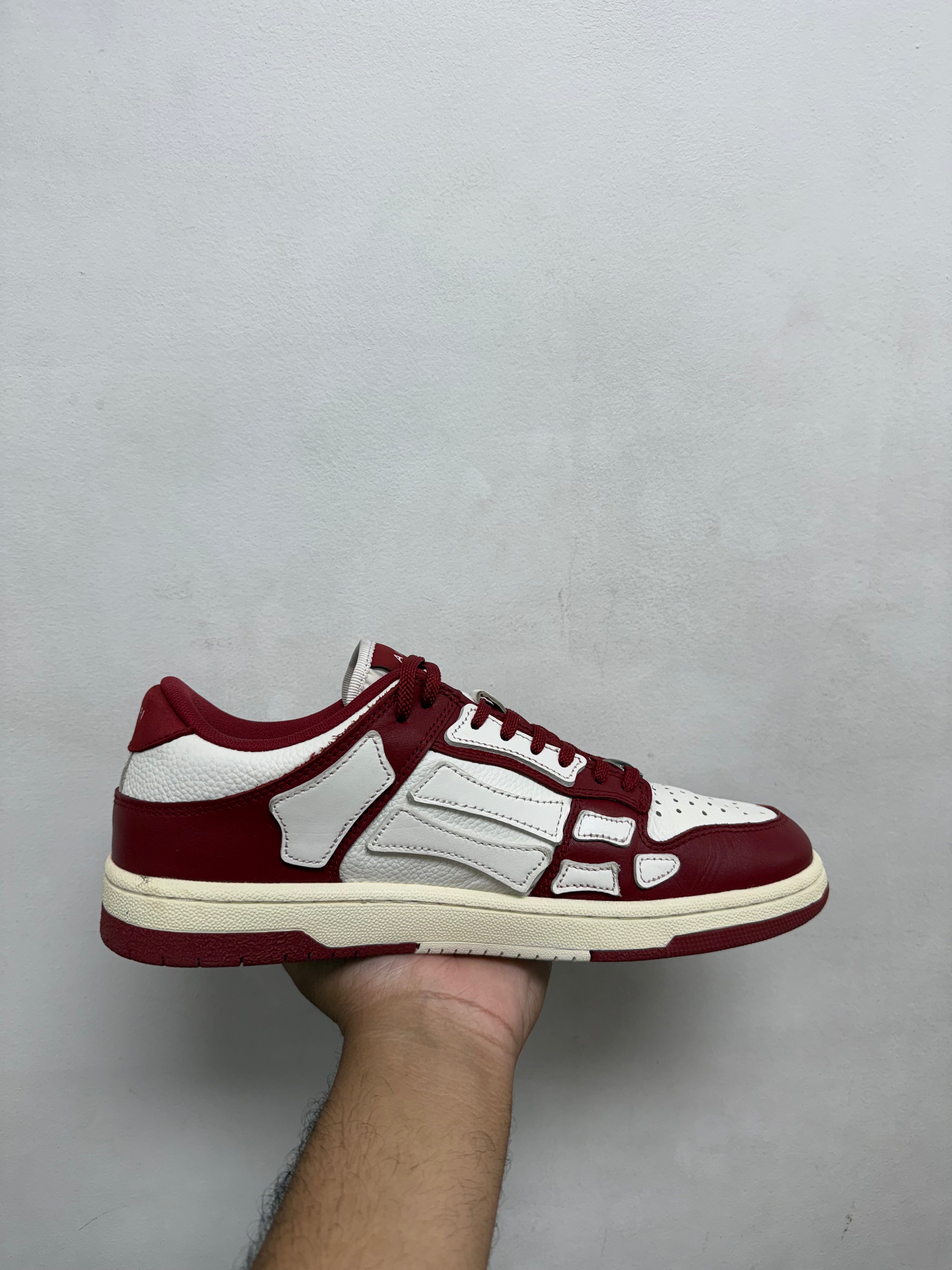 Amiri Burgundy Skel Top Low Sneakers