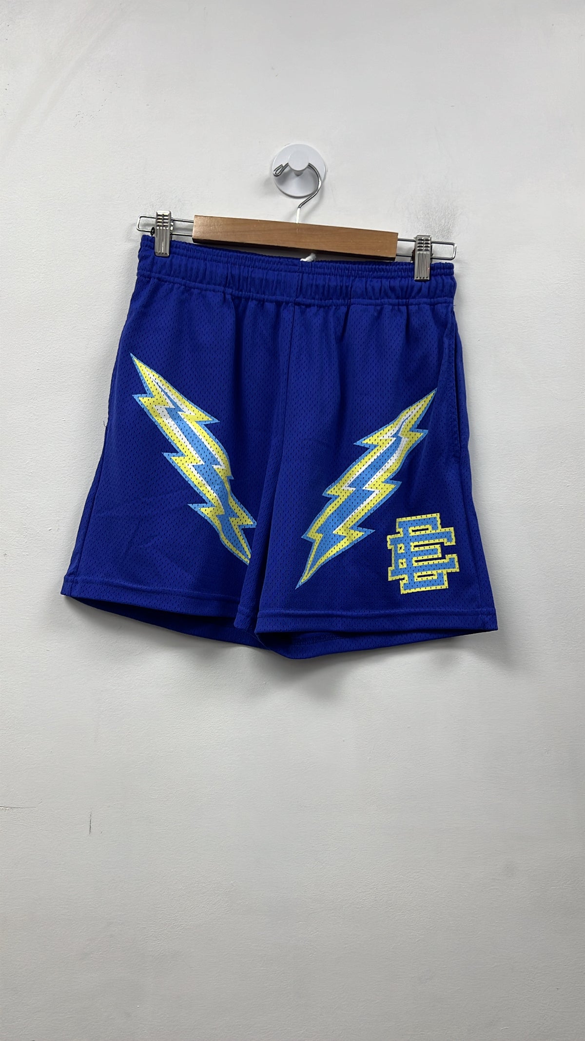 Eric Emanuel Blue Yellow Bolt Shorts