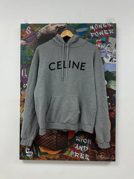 Celine grey logo Hoodie  Used XL