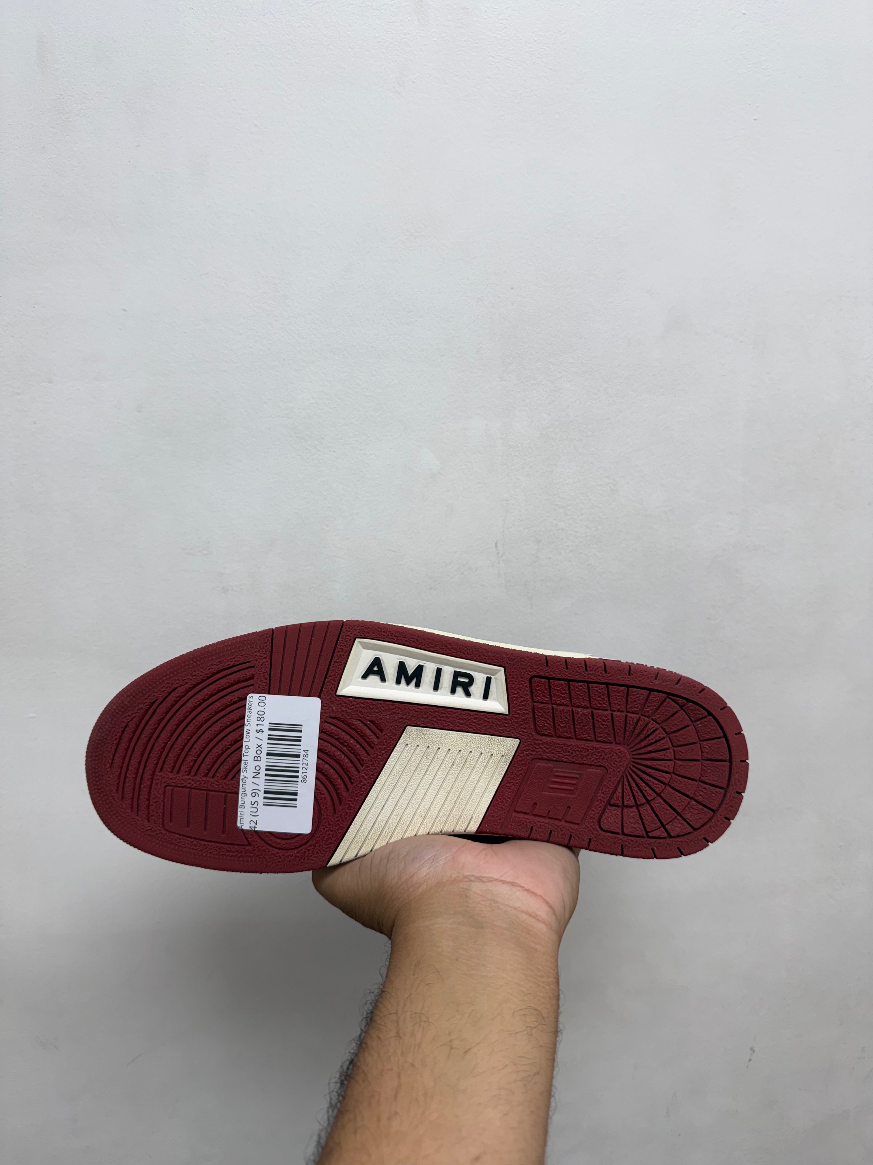 Amiri Burgundy Skel Top Low Sneakers
