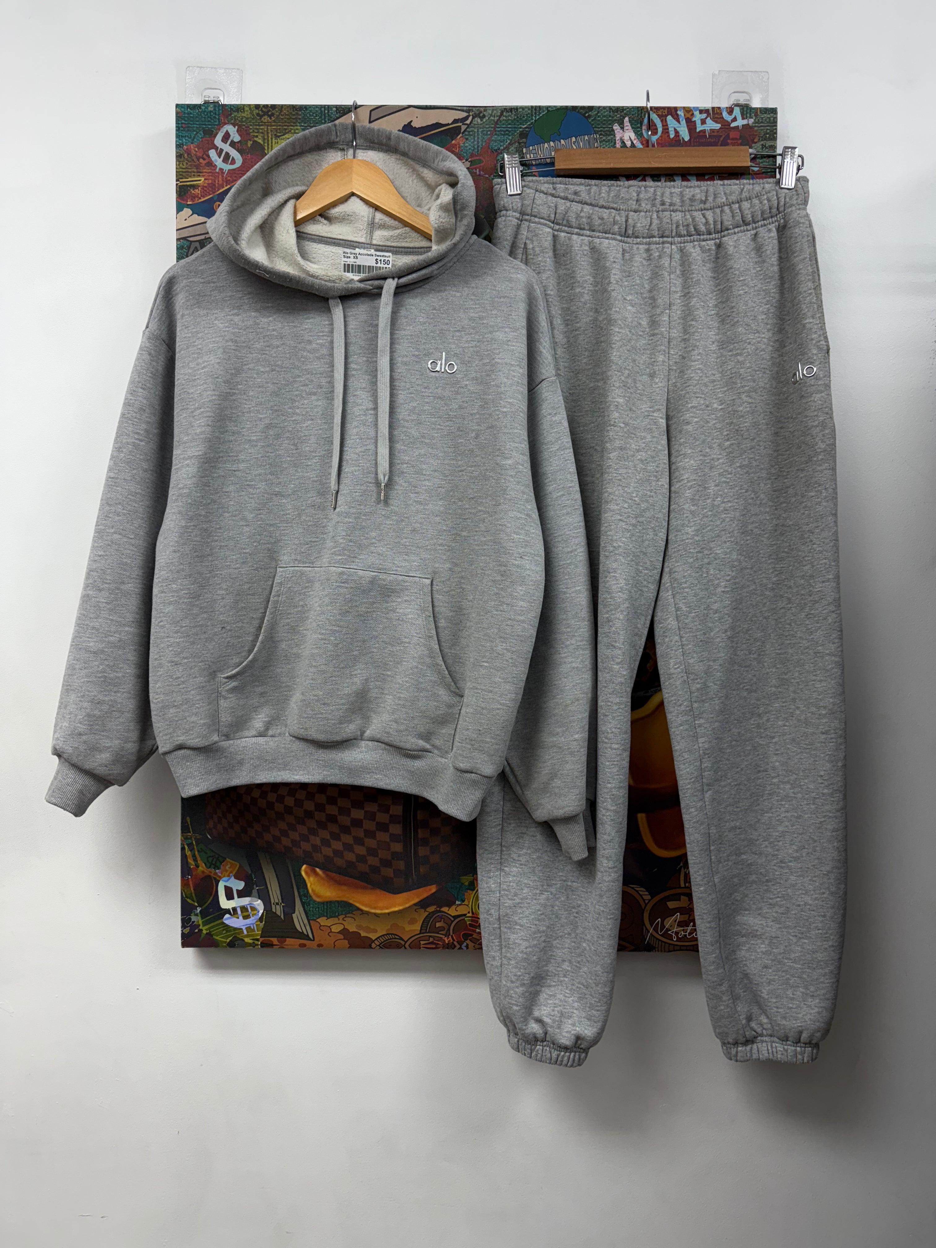 Alo Grey Accolade Sweatsuit