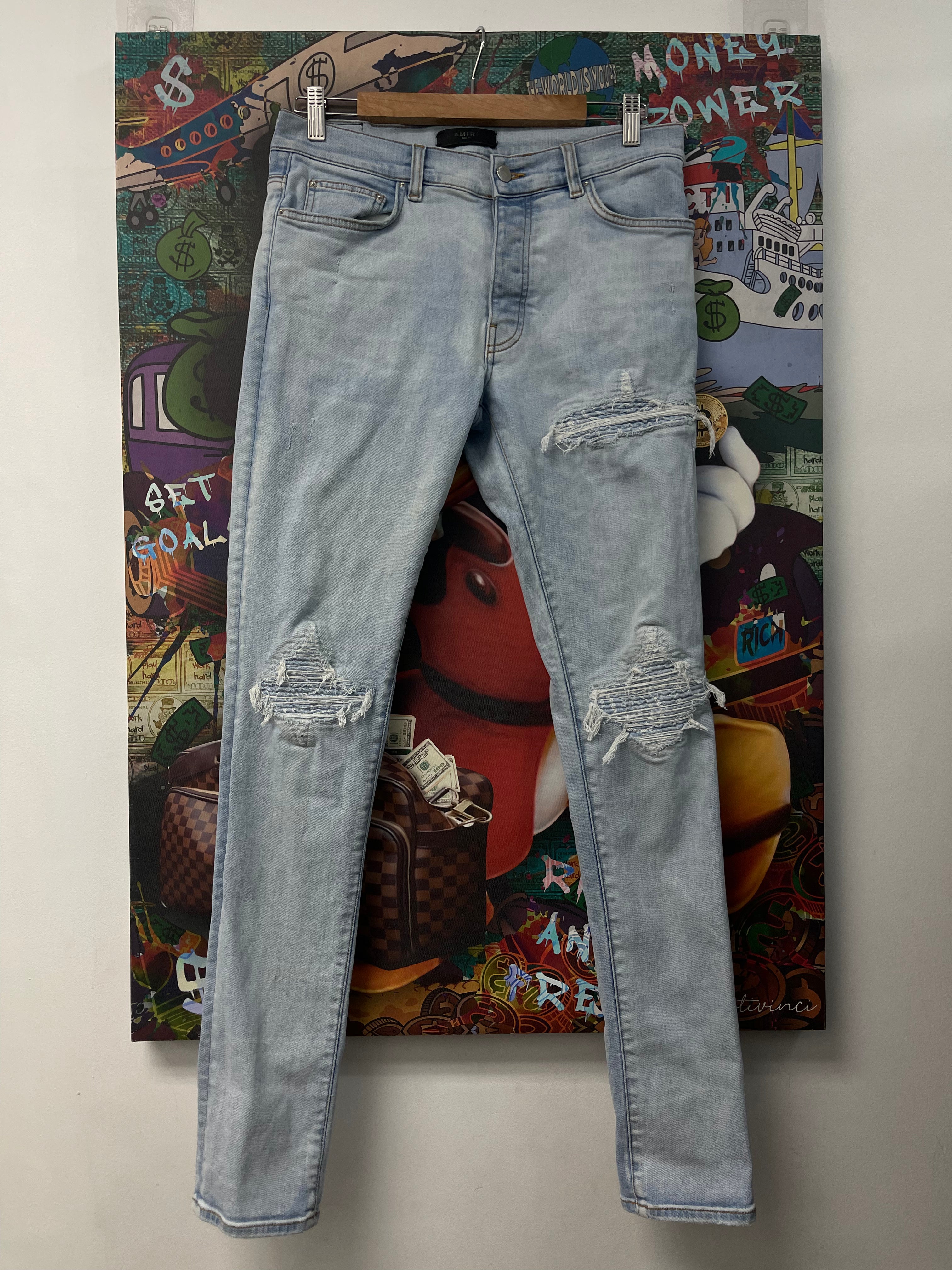 Amiri Light Wash Denim Denim Patch Jeans