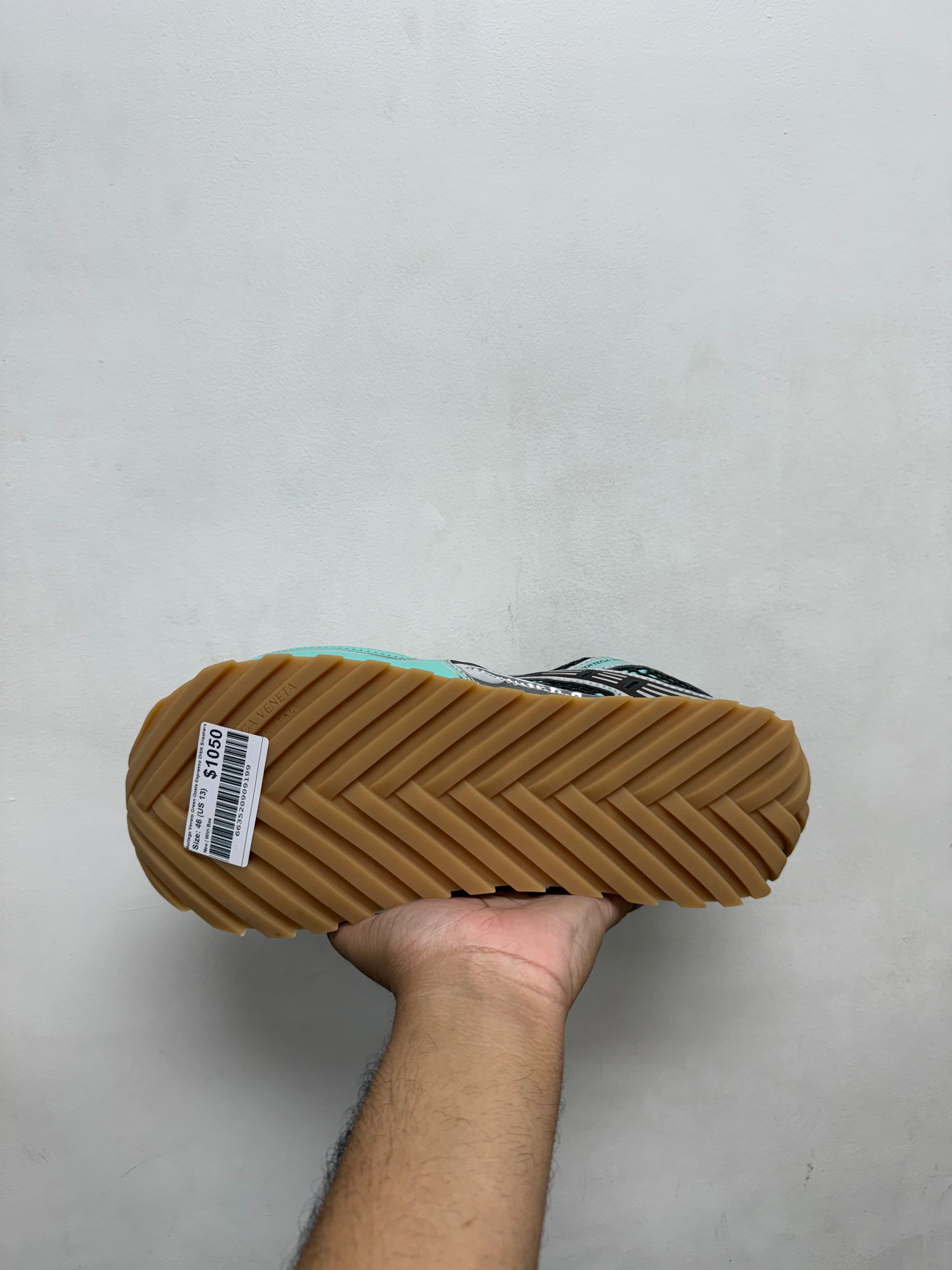 Bottega Veneta Green Oasis Espresso Orbit Sneakers
