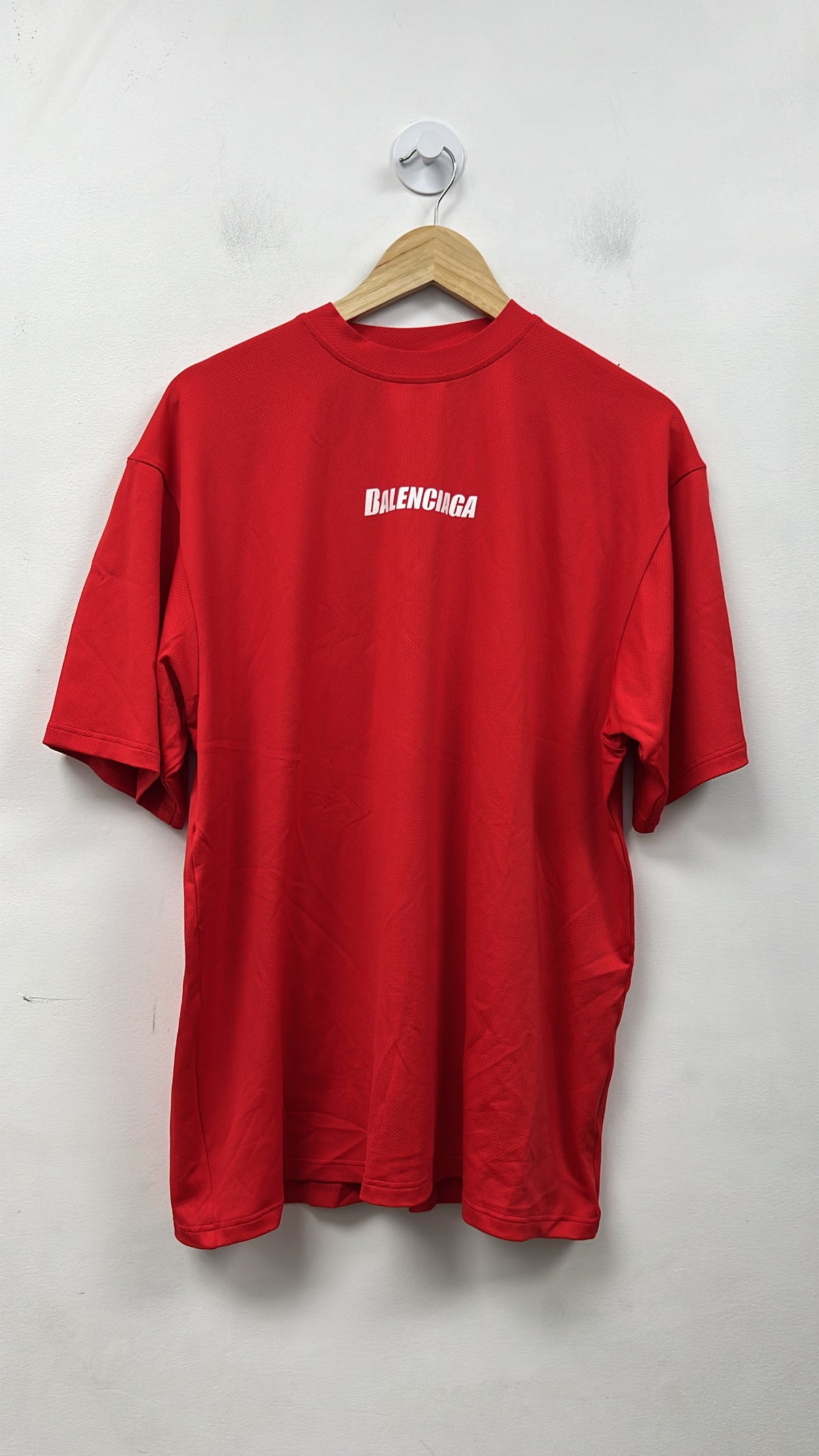 Balenciaga Red Mesh Jersey Shirt