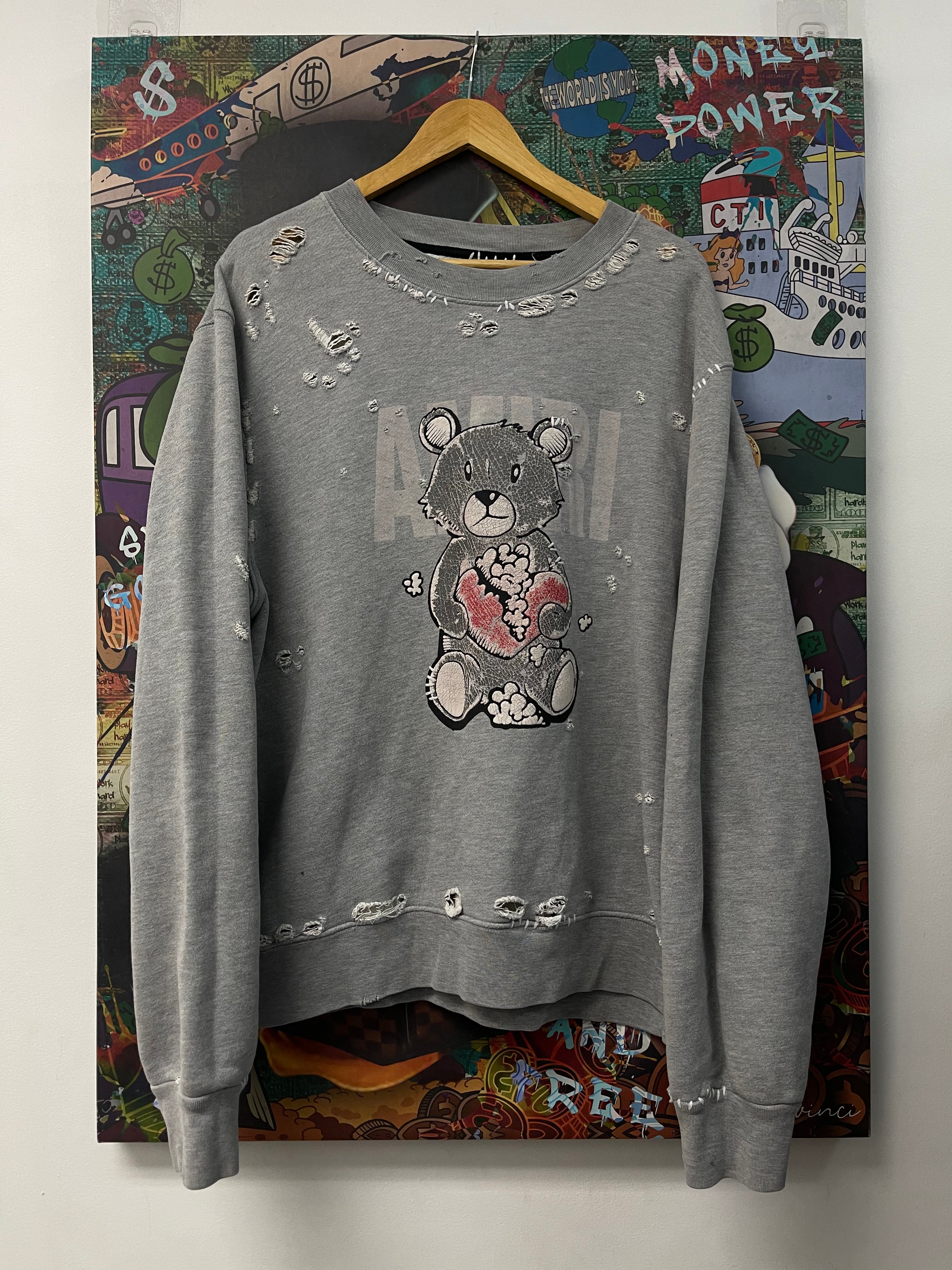 Amiri Grey Teddy Crewneck