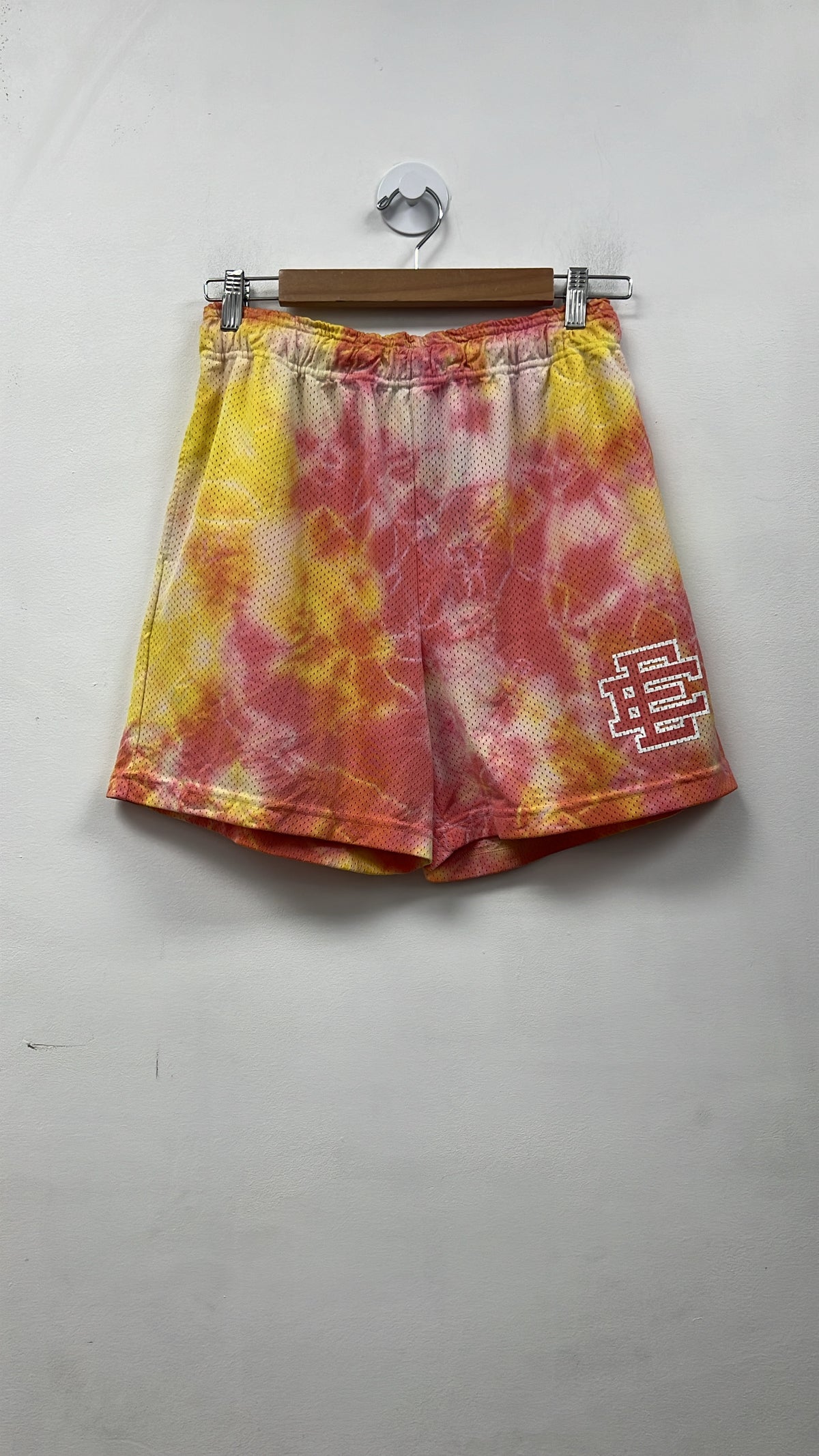 Eric Emanuel Yellow Pink Tie Dye Shorts