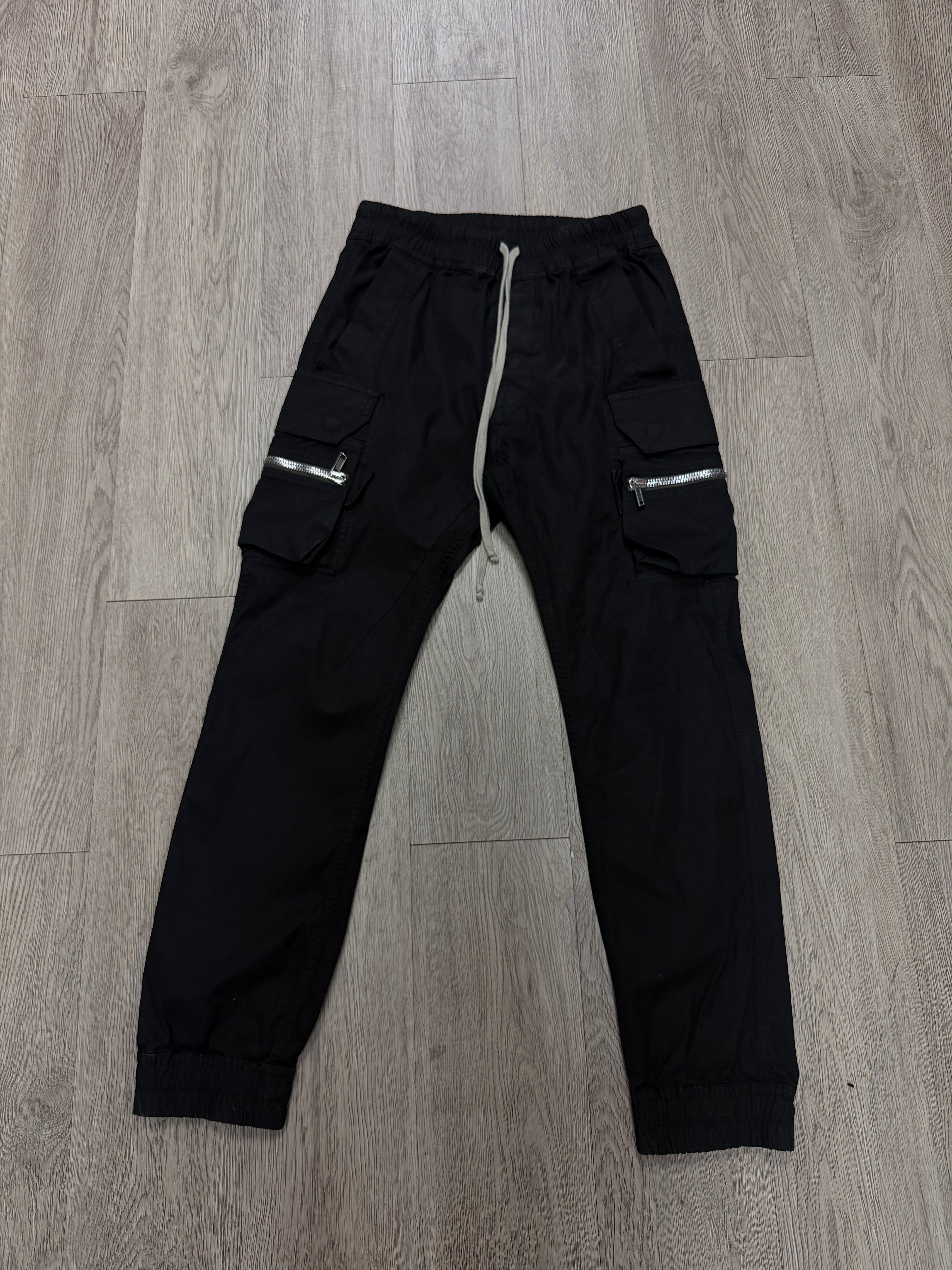 Rick Owens Black Zipper (48) Cargo Pants