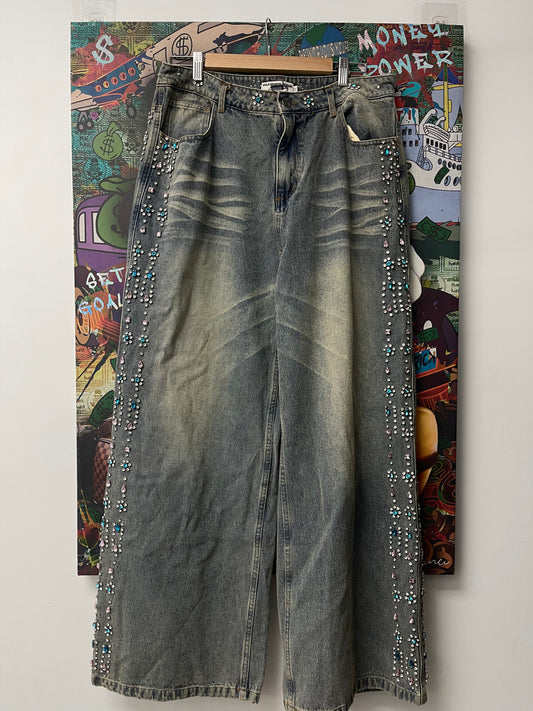 Vale Candy Rhinestone Light Wash Jeans