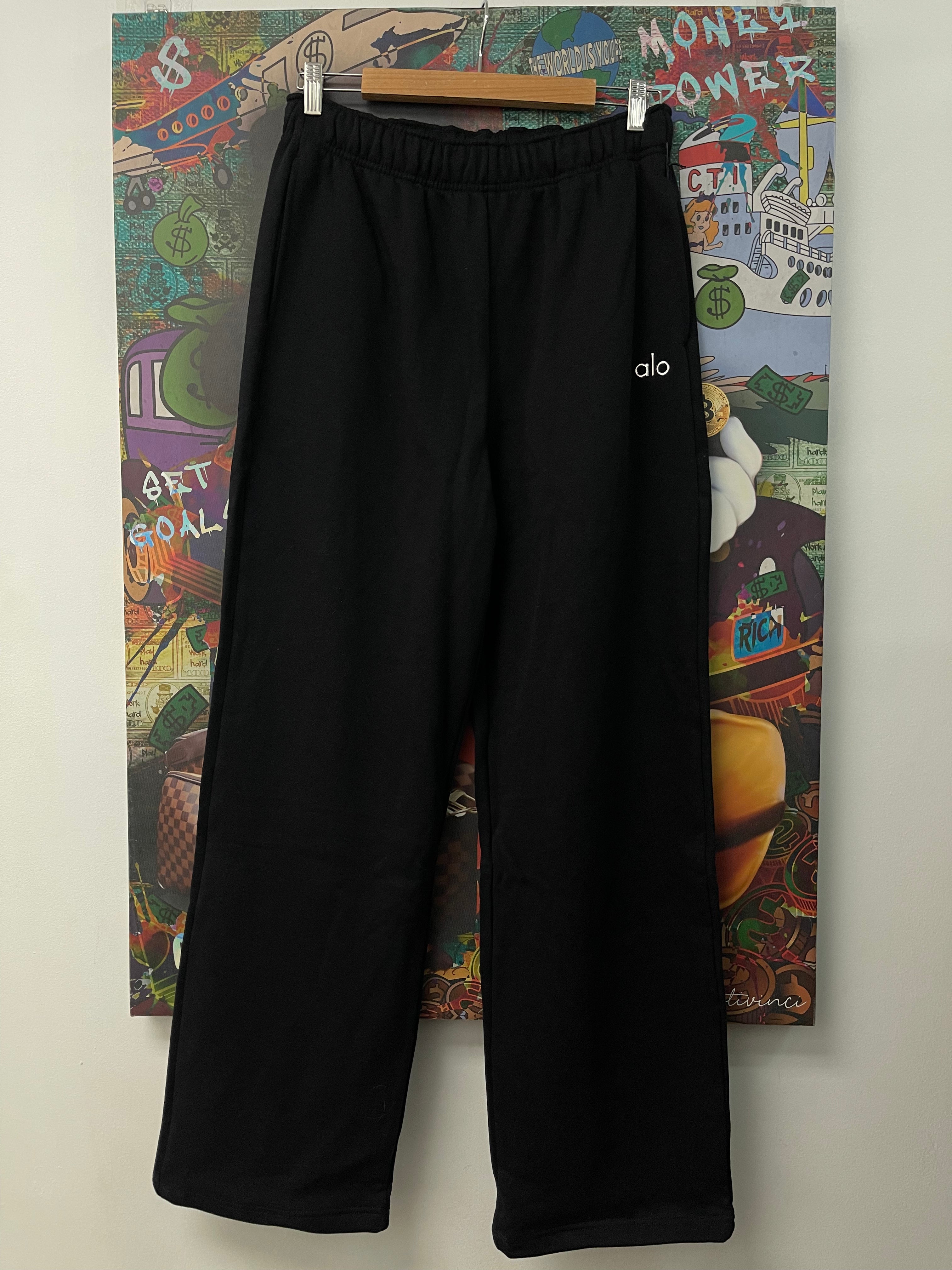ALO Black Accolade Straight Leg Sweatpants