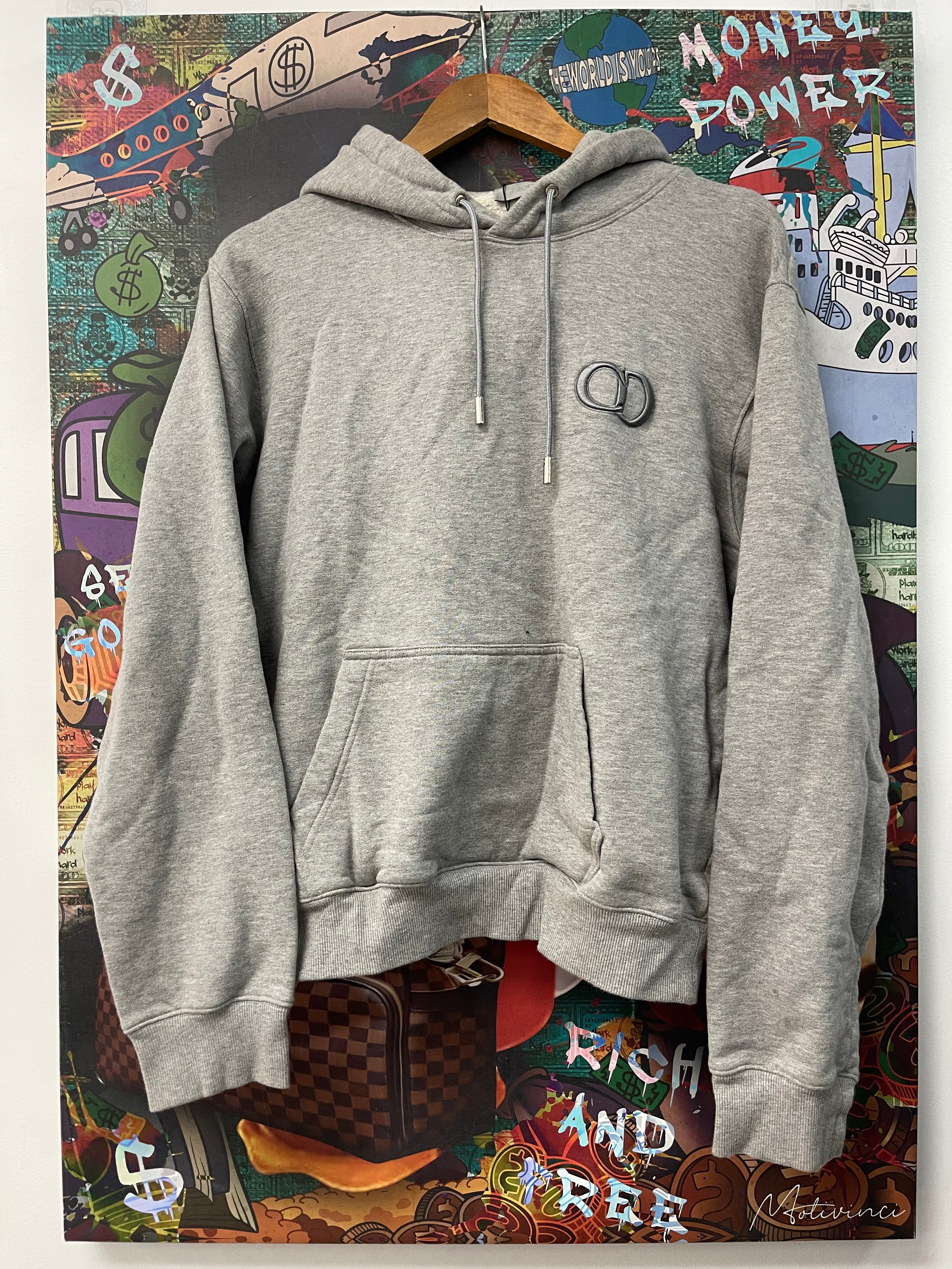 Dior Grey CD Logo Hoodie