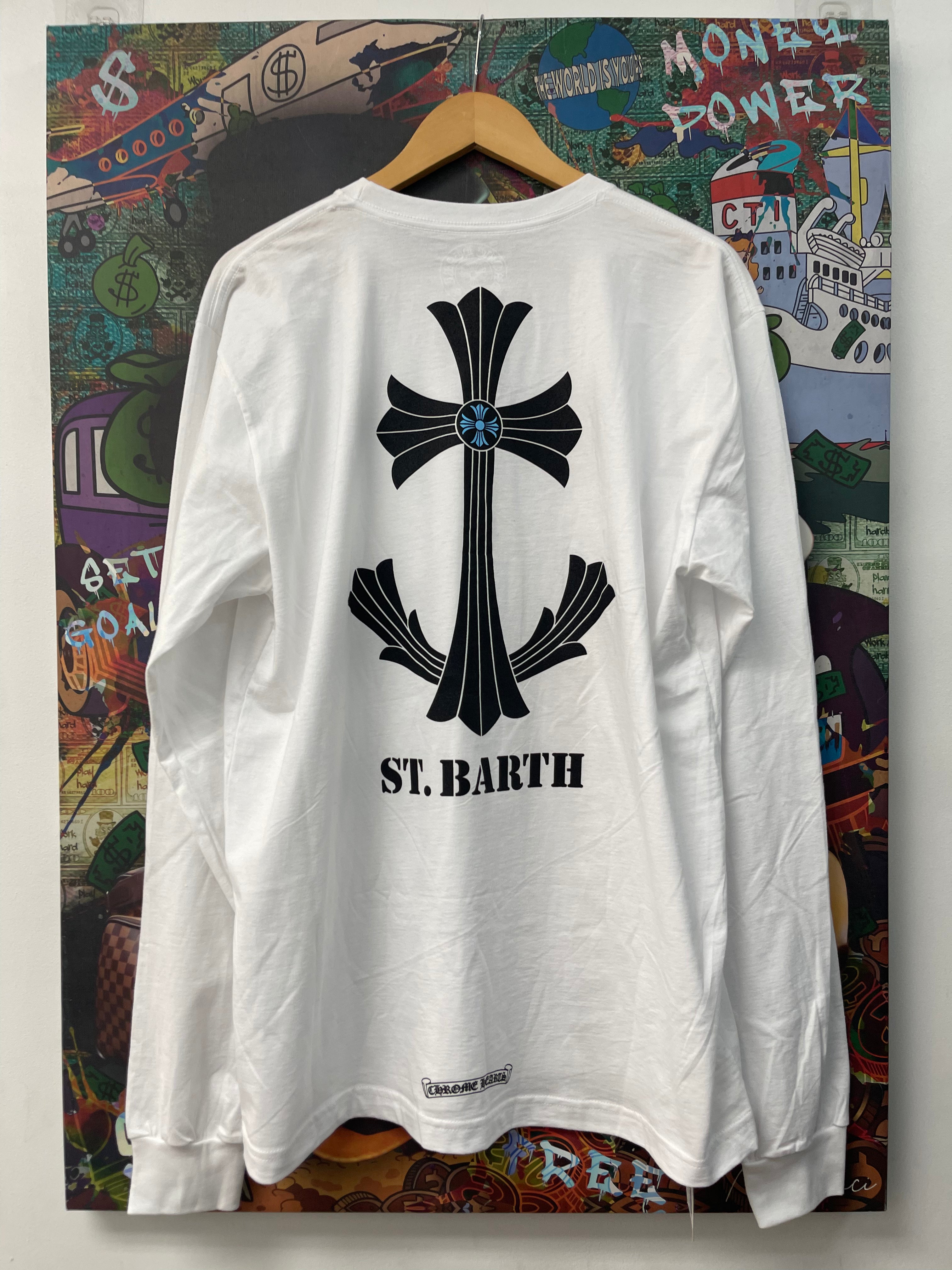Chrome Hearts St Barths White Black Cross Long Sleeve