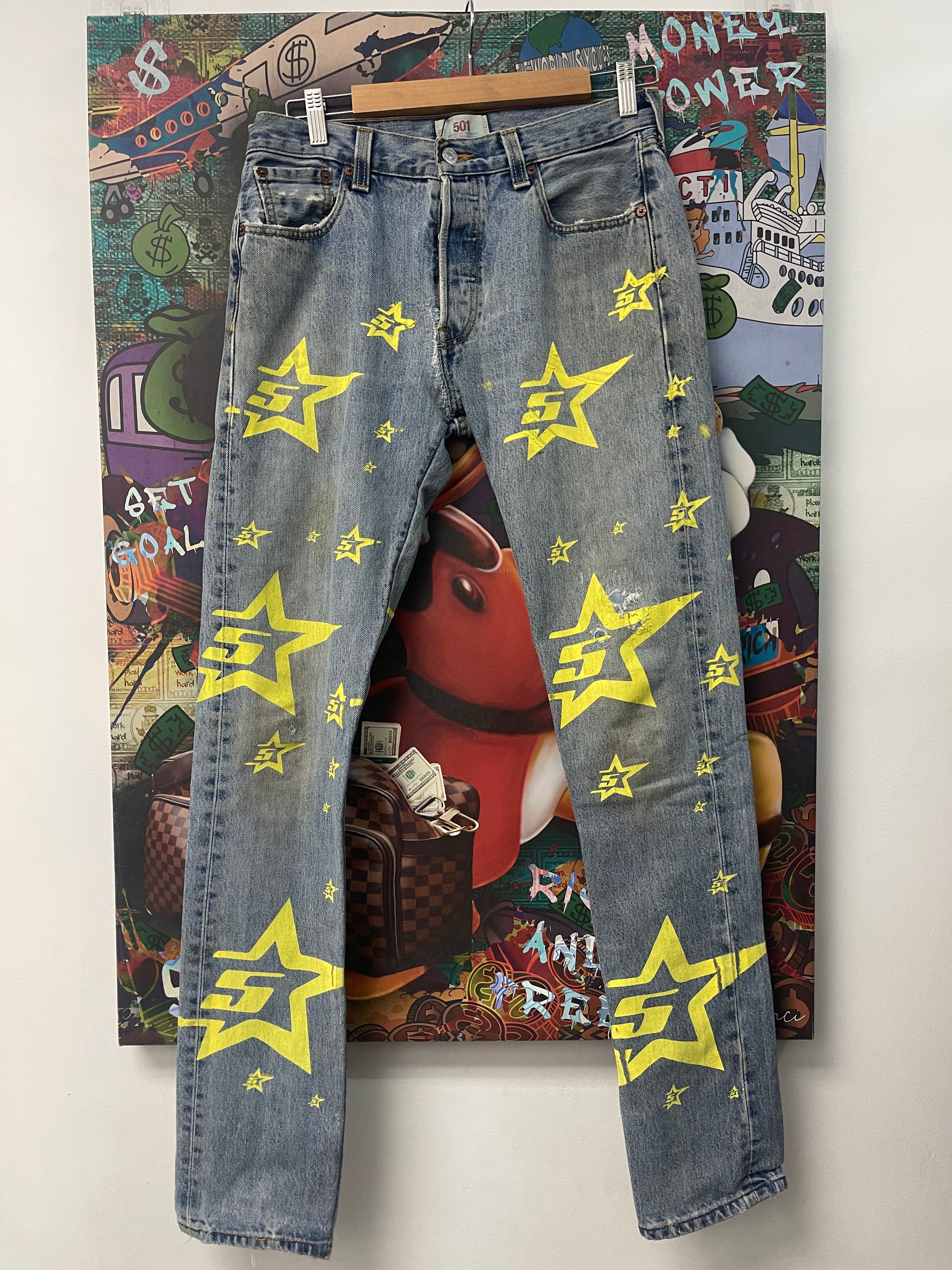 Sp5der Yellow Star Jeans