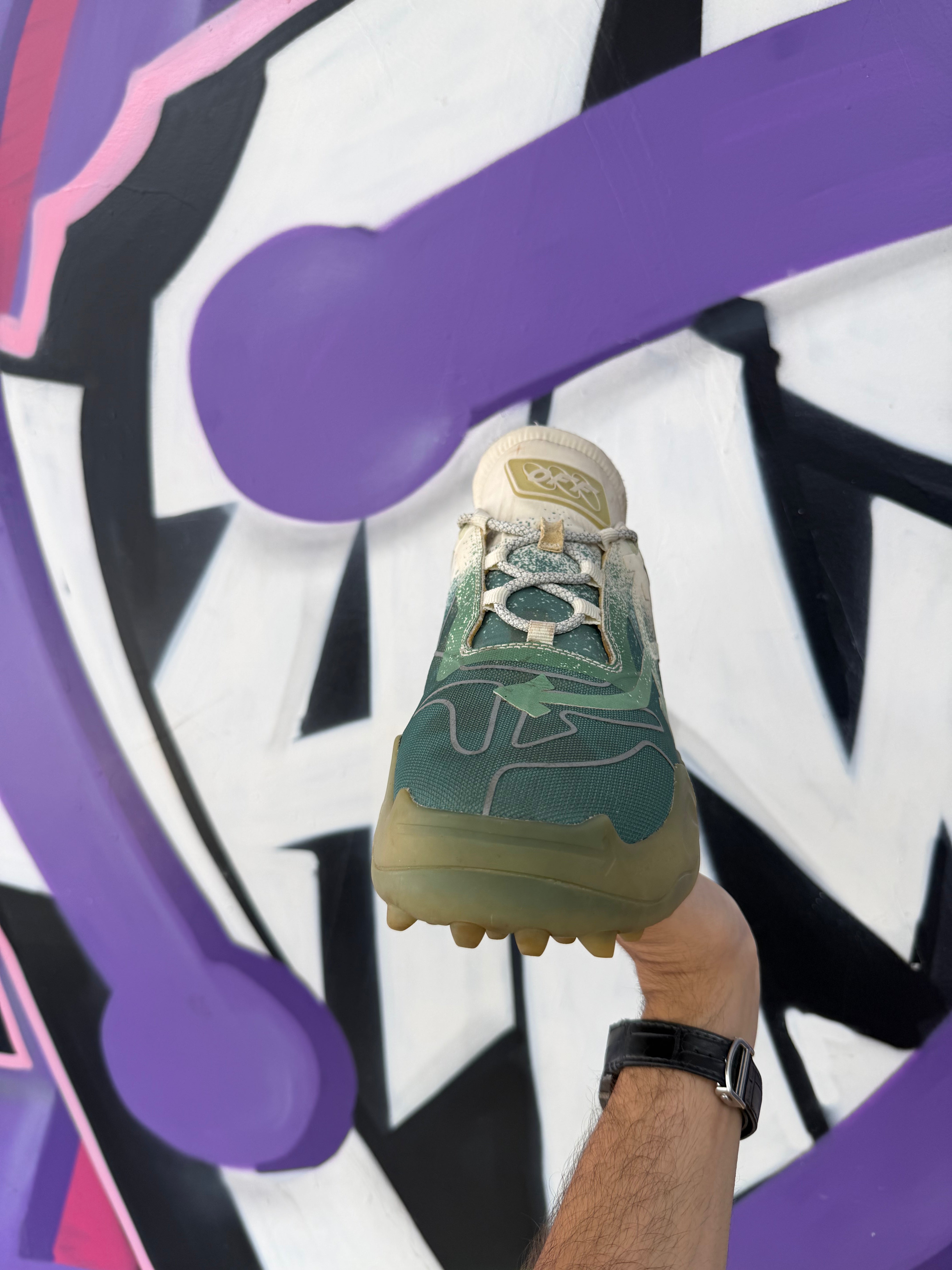 Off White Tan Green Odsy Sneakers
