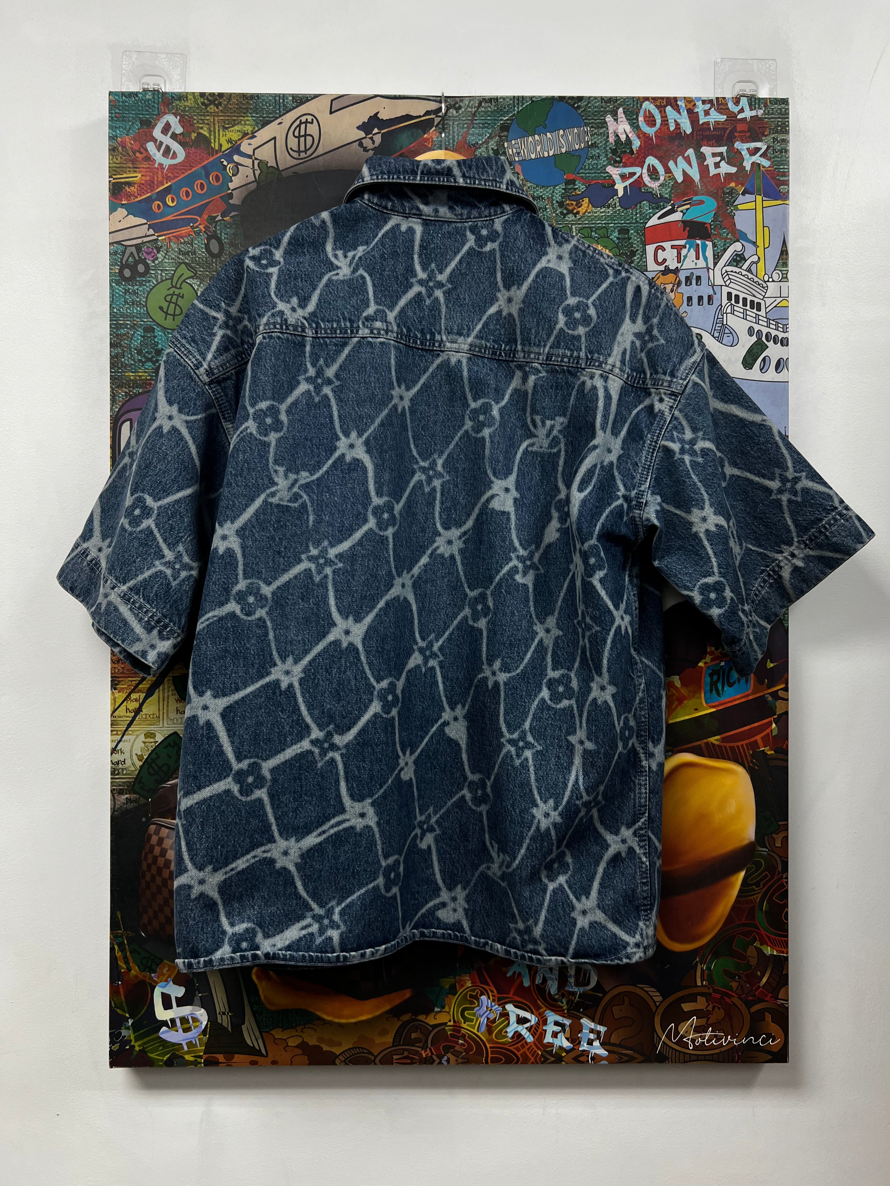 Louis Vuitton Fishnet Denim Button Up
