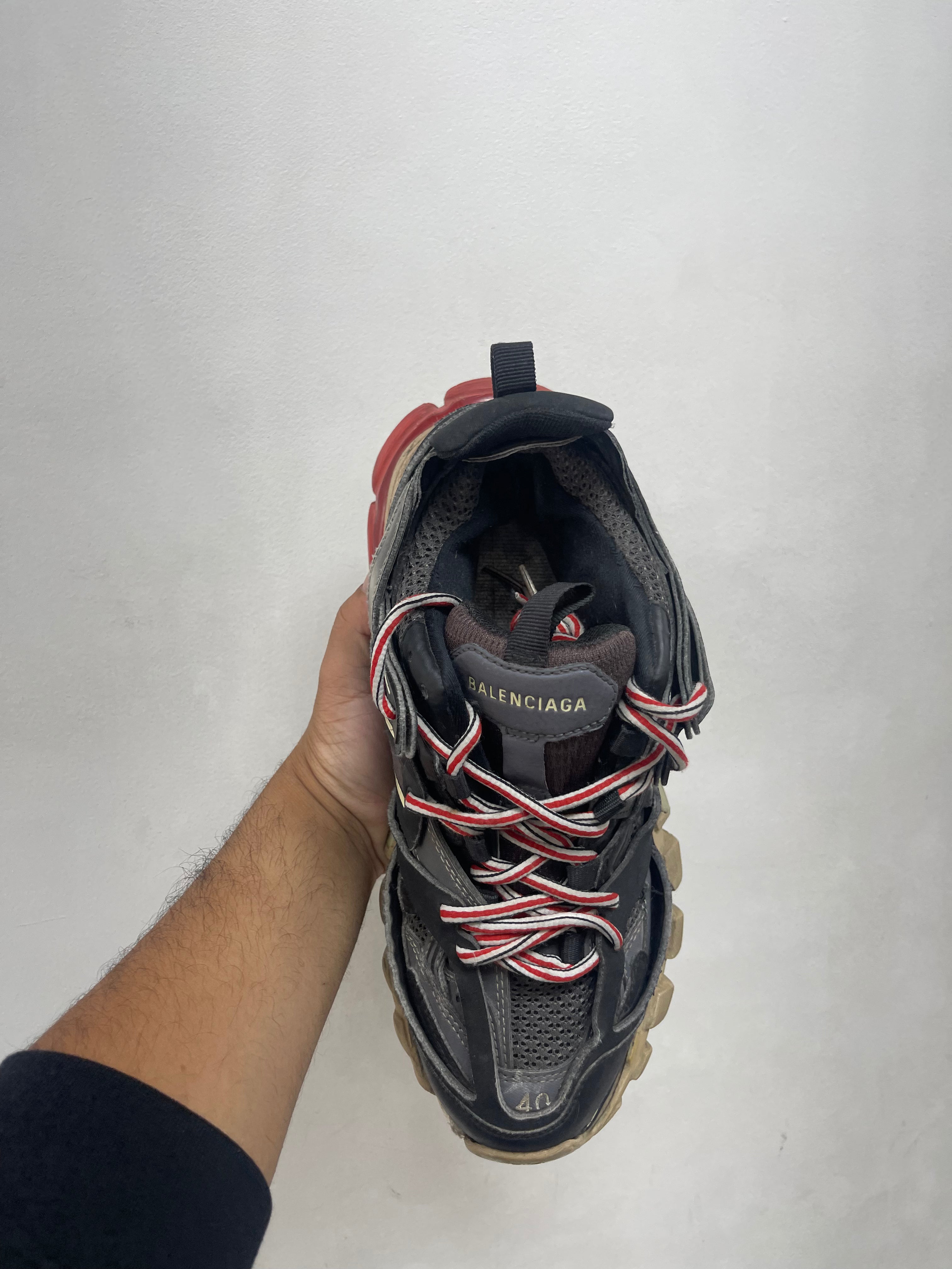 Balenciaga Black Red Track Sneakers