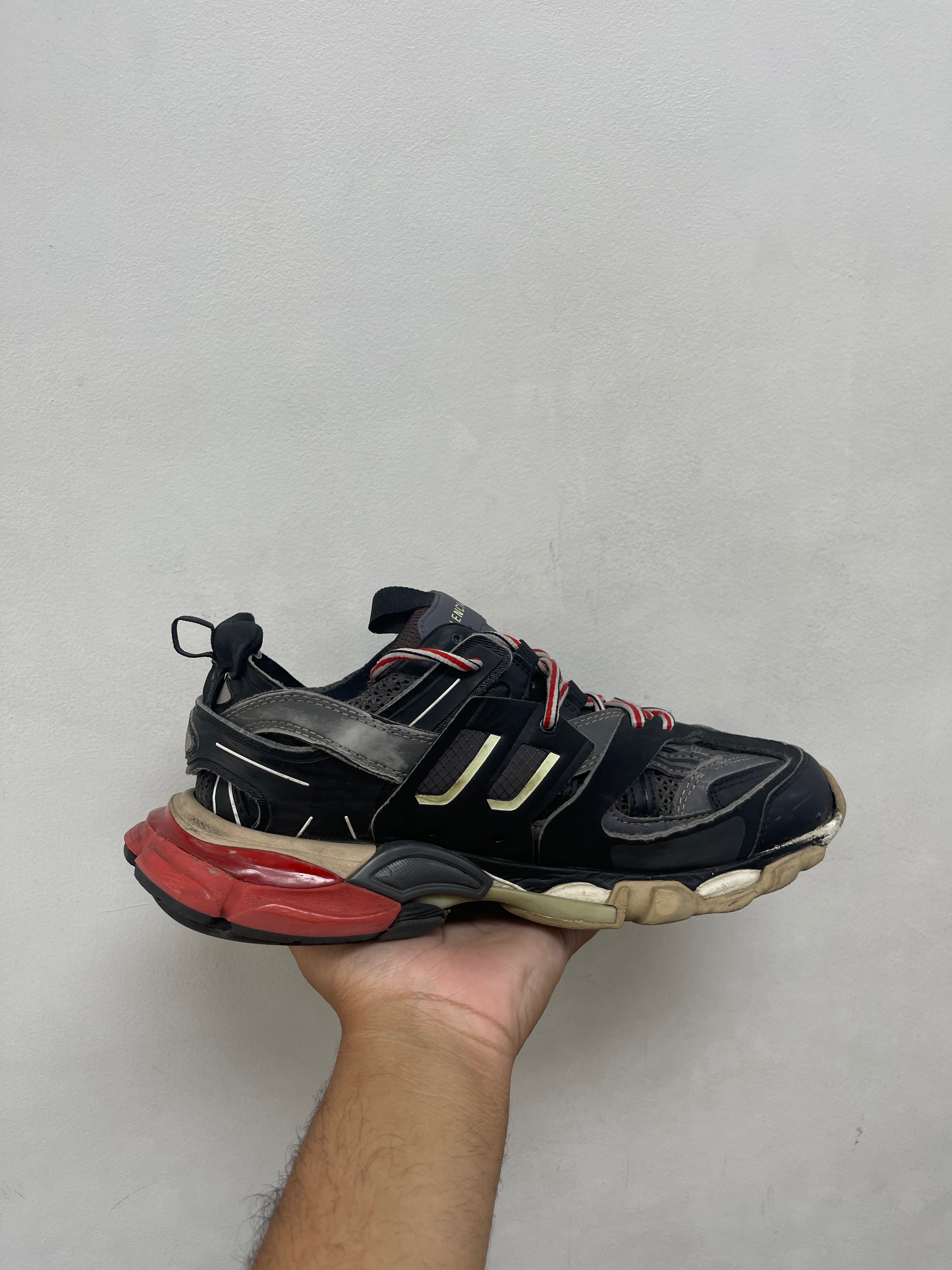 Balenciaga Black Red Track Sneakers