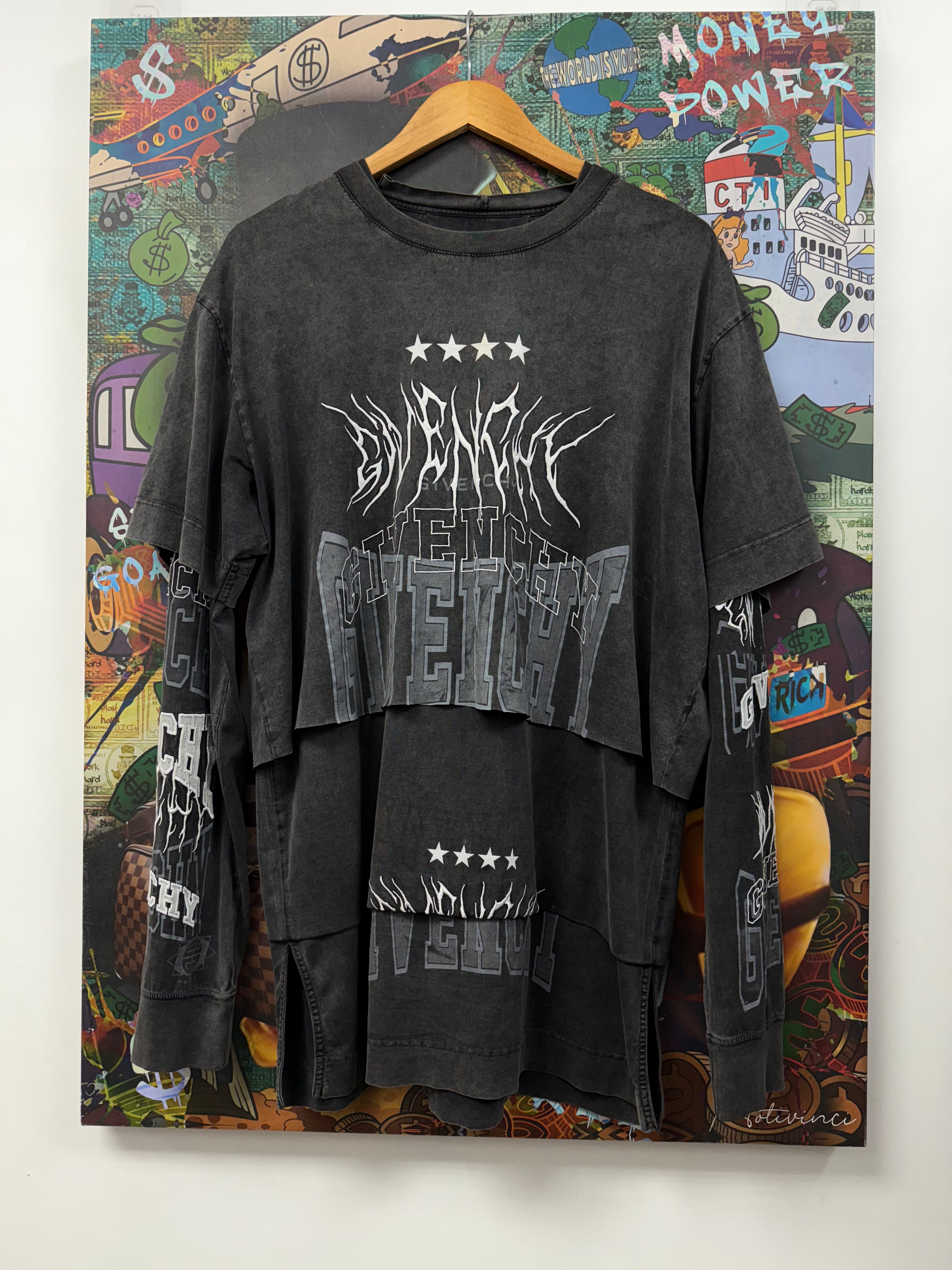 Givenchy Layered Graphic LS w Baclava Tee