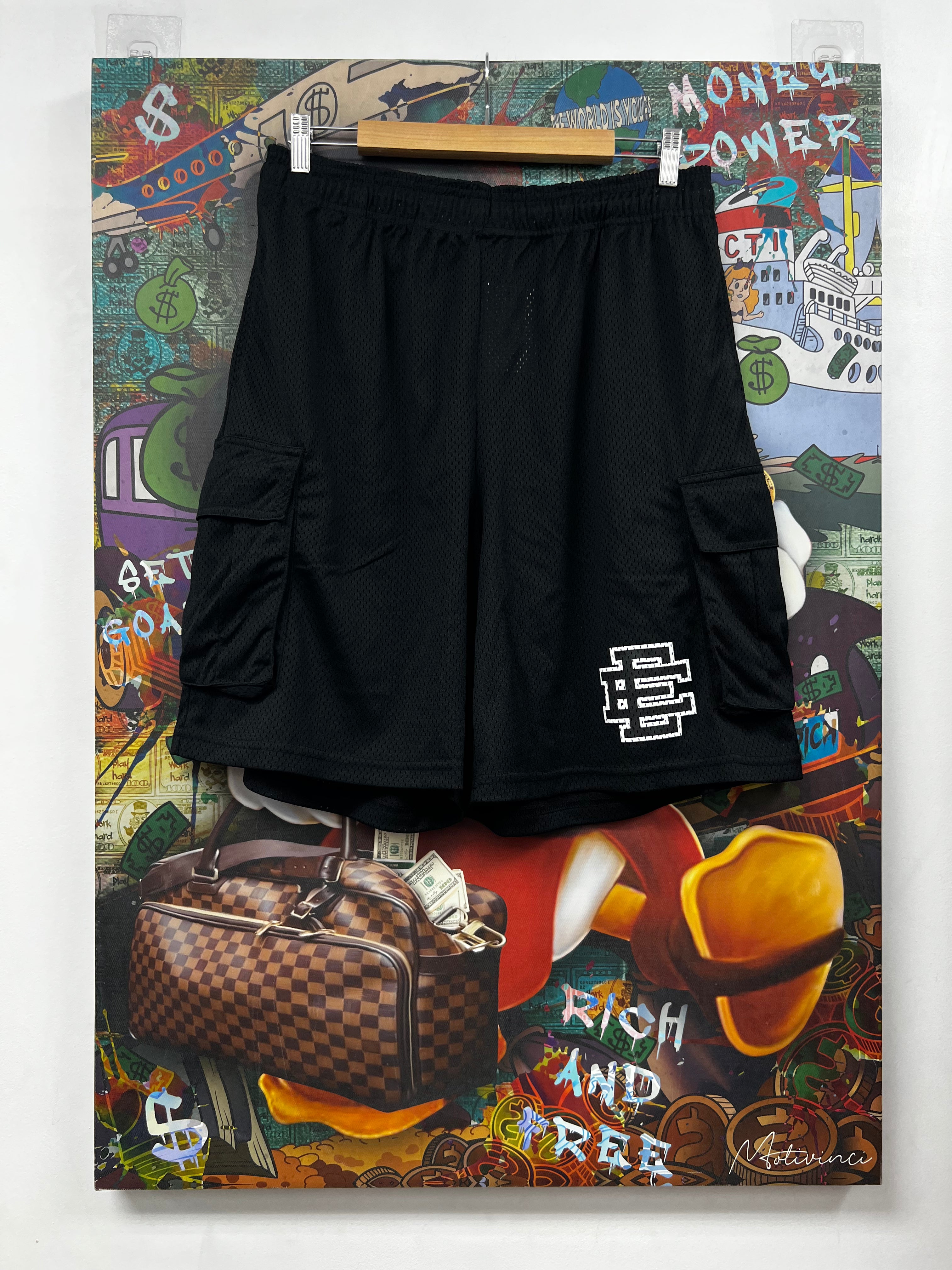 Eric Emanuel Black Cargo Shorts