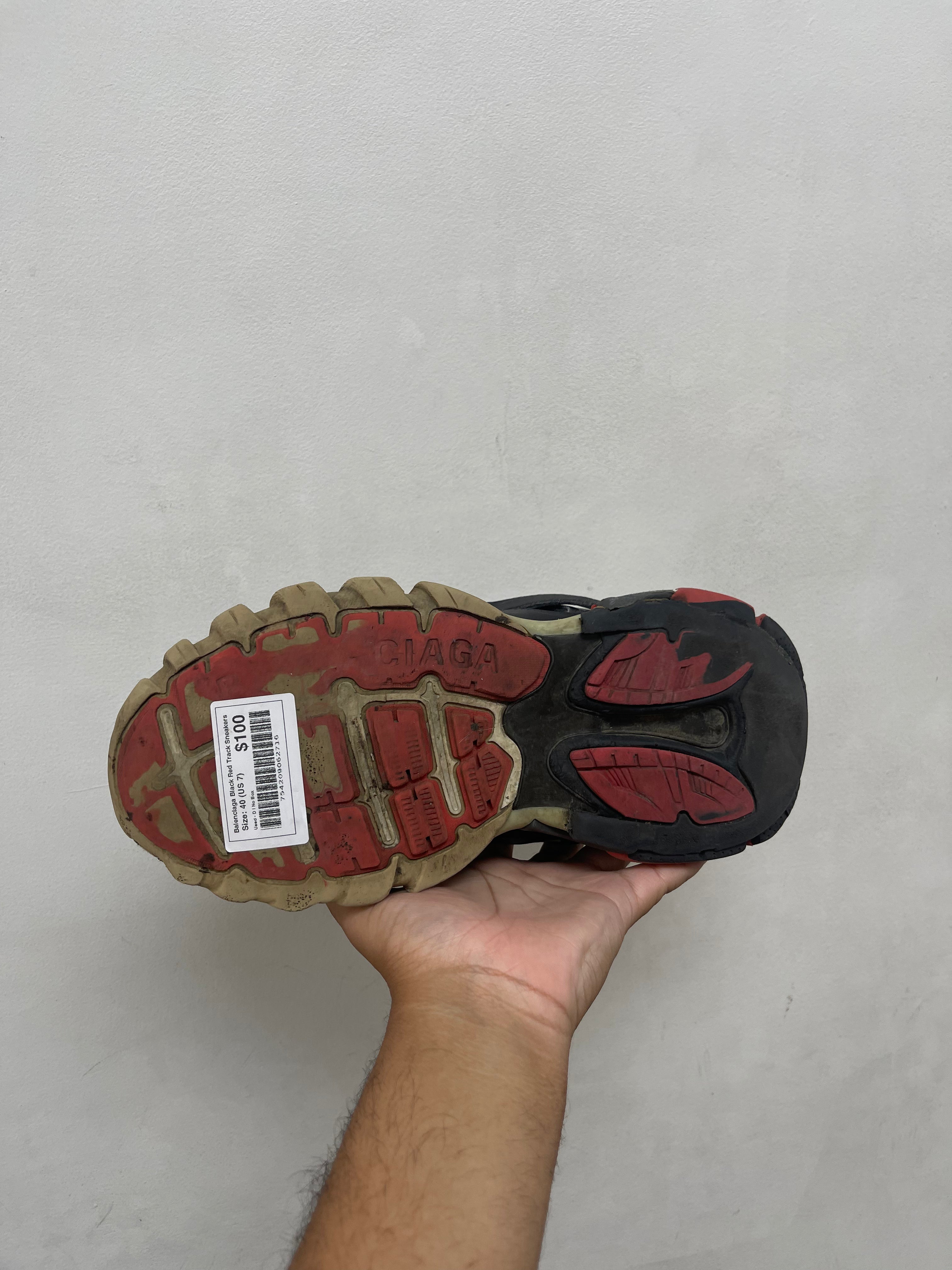 Balenciaga Black Red Track Sneakers
