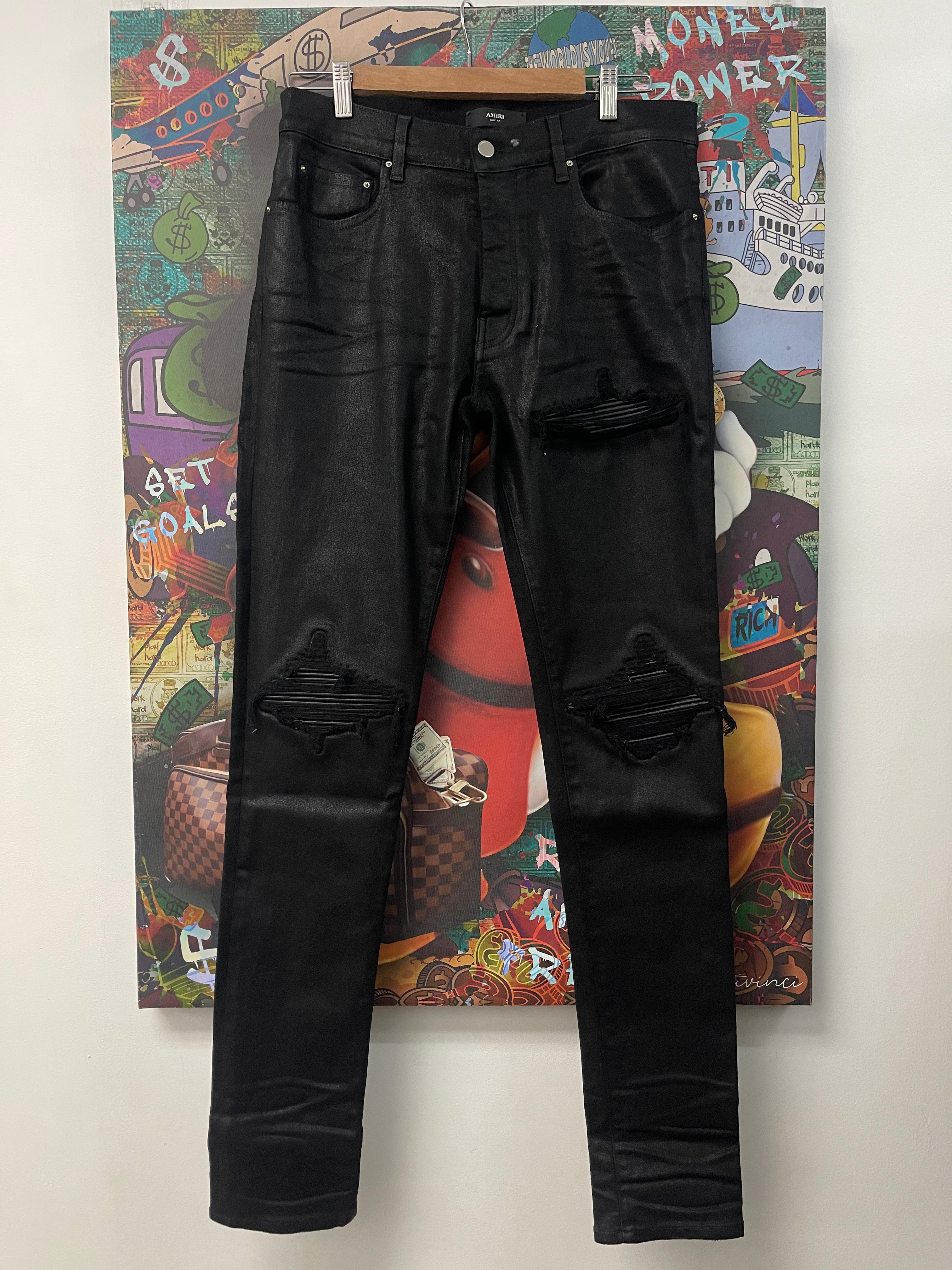 Amiri Black Black Wax Patch MX1 Jeans