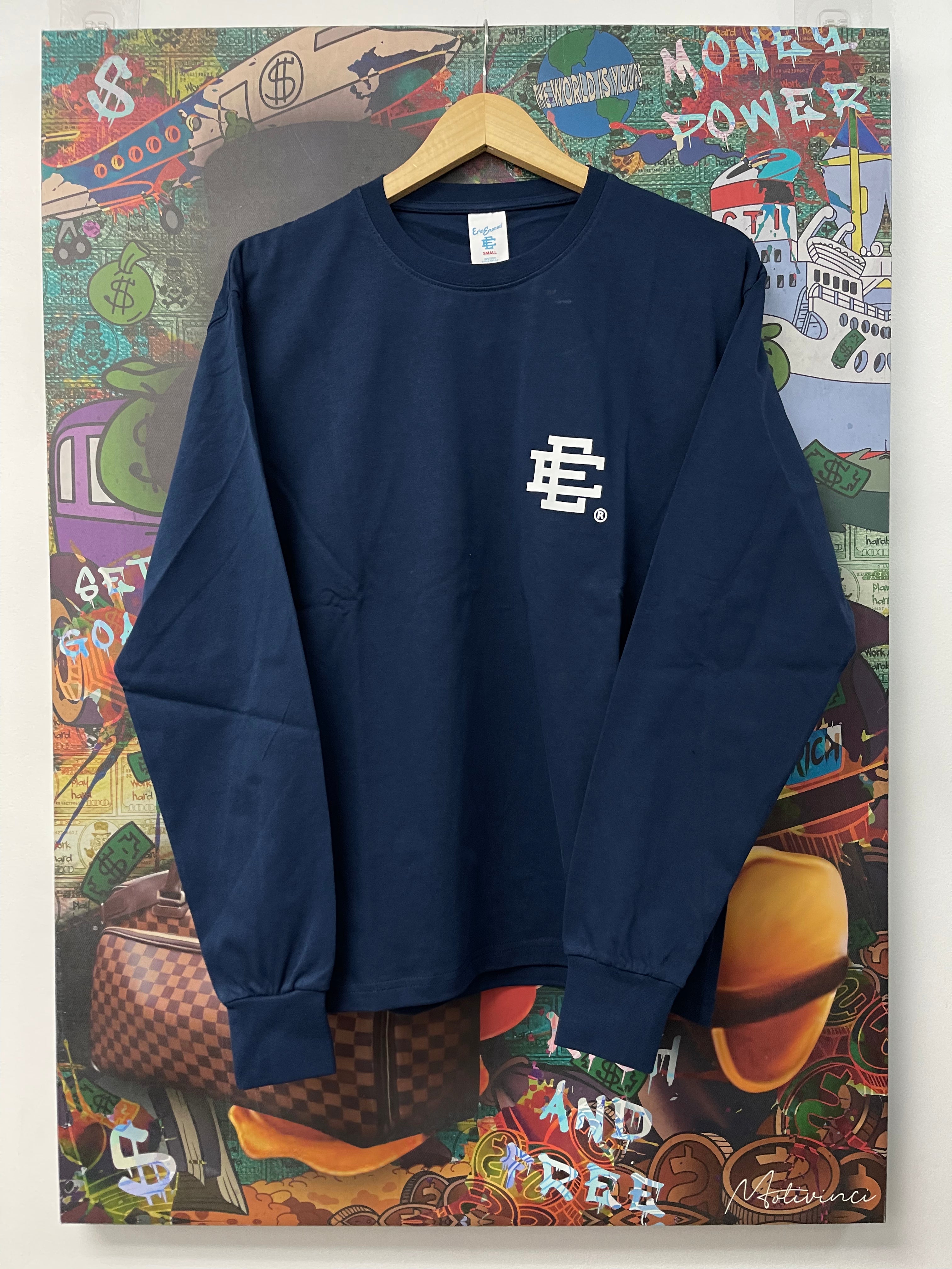 Eric Emanuel Navy White Logo Long Sleeve