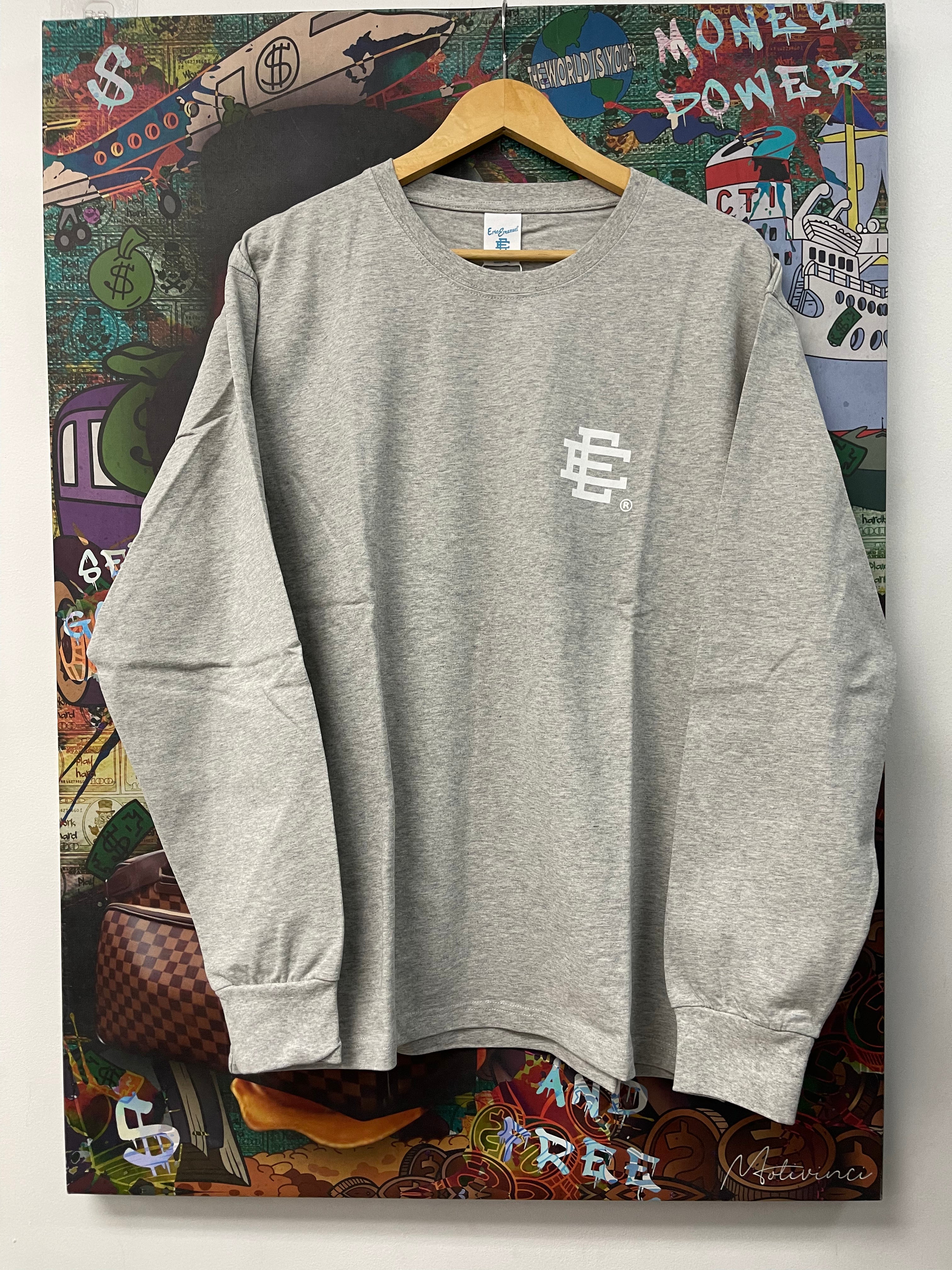 Eric Emanuel Grey White Logo Long Sleeve