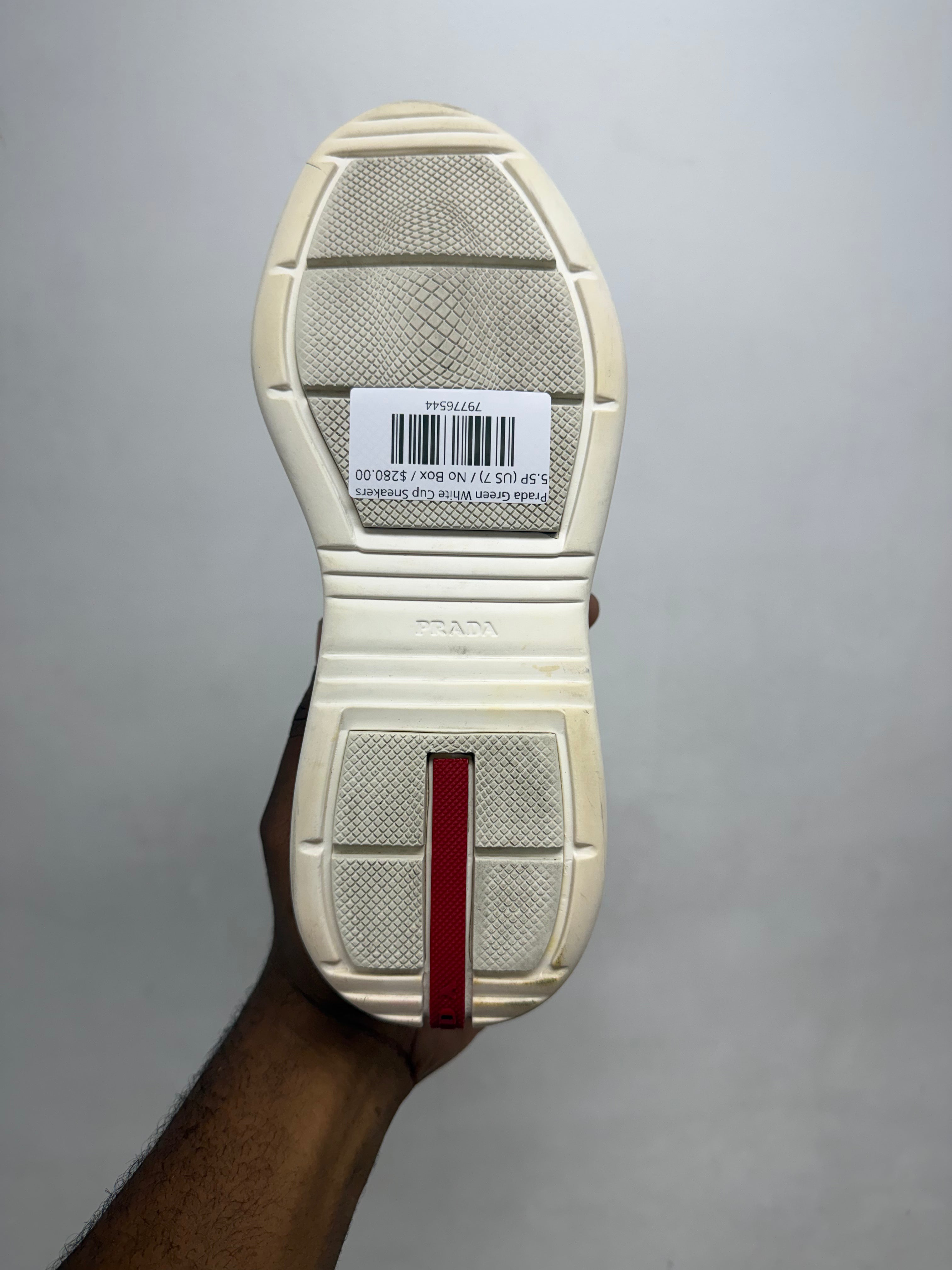 Prada Green White Cup Sneakers