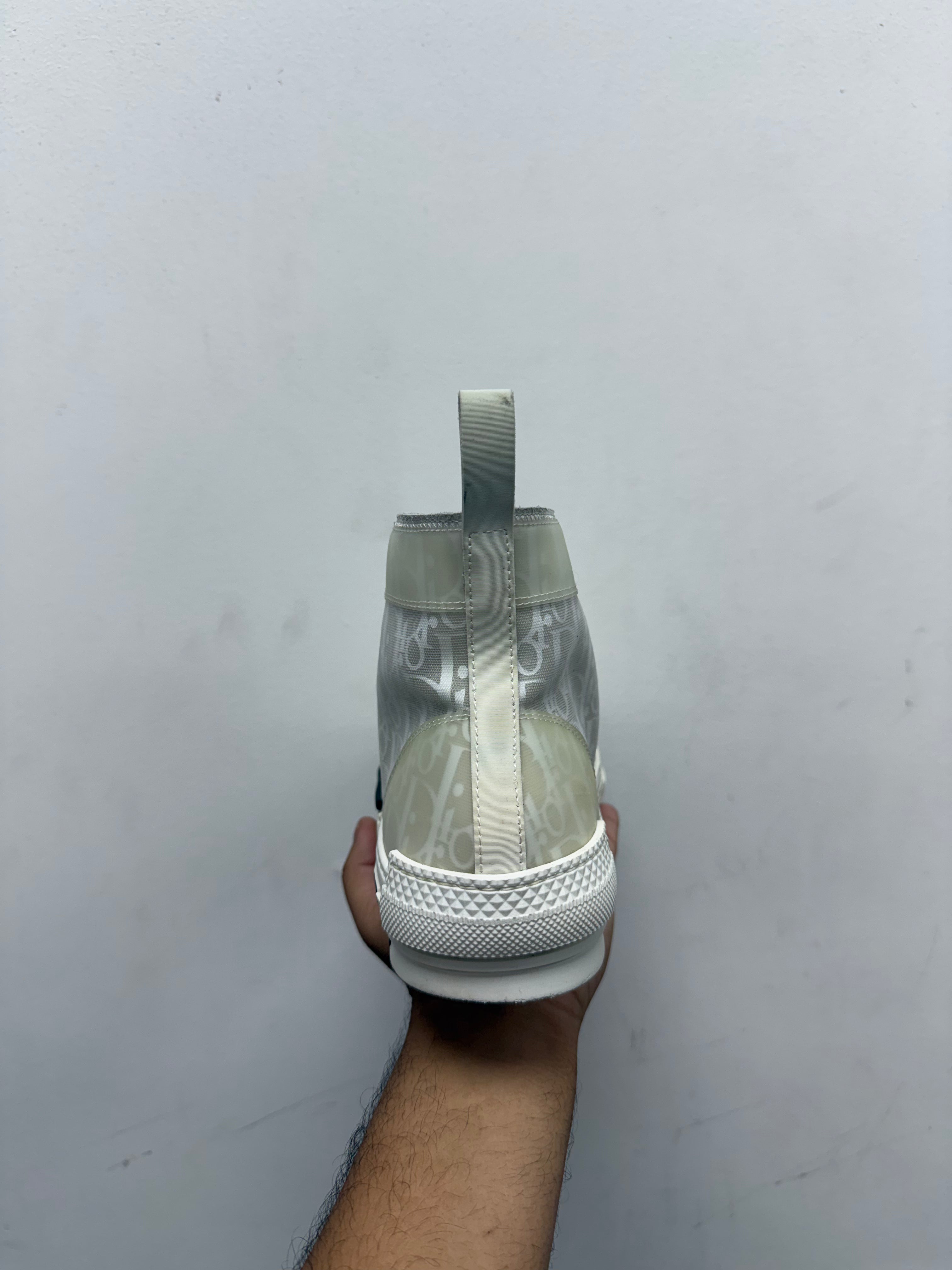 Dior White Oblique B23 High Sneakers