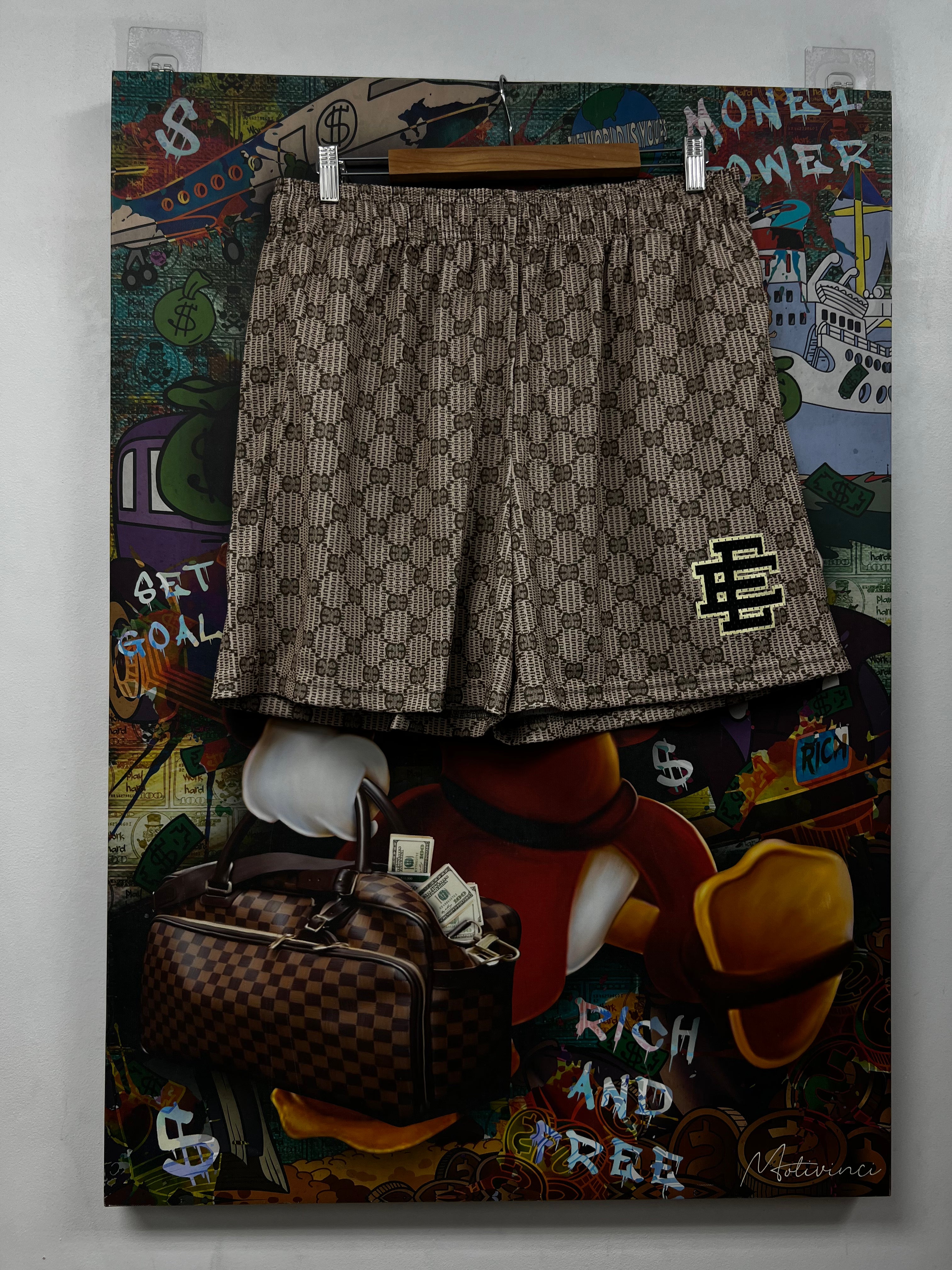 Eric Emanuel Beige GG Monogram Shorts