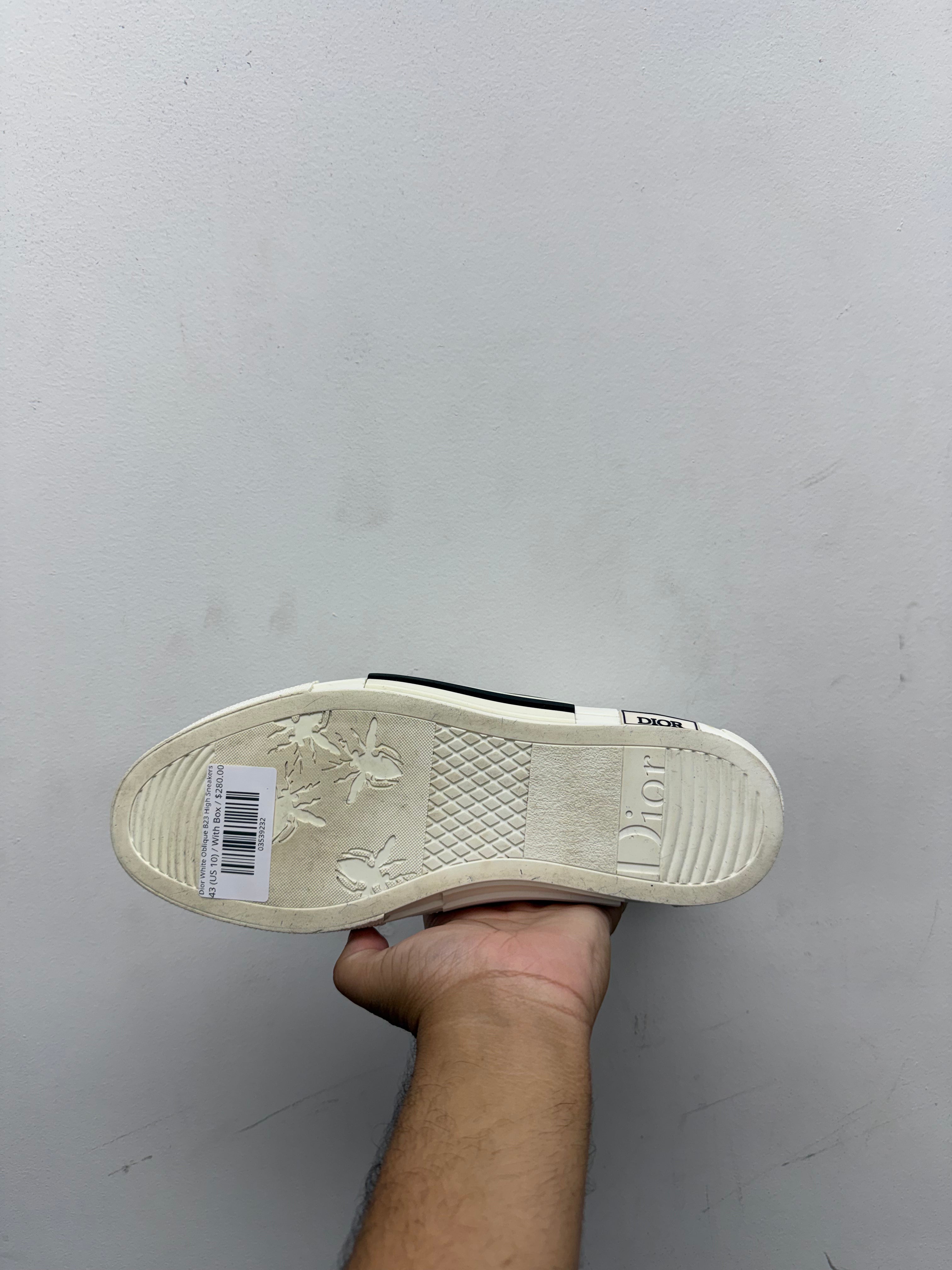 Dior White Oblique B23 High Sneakers