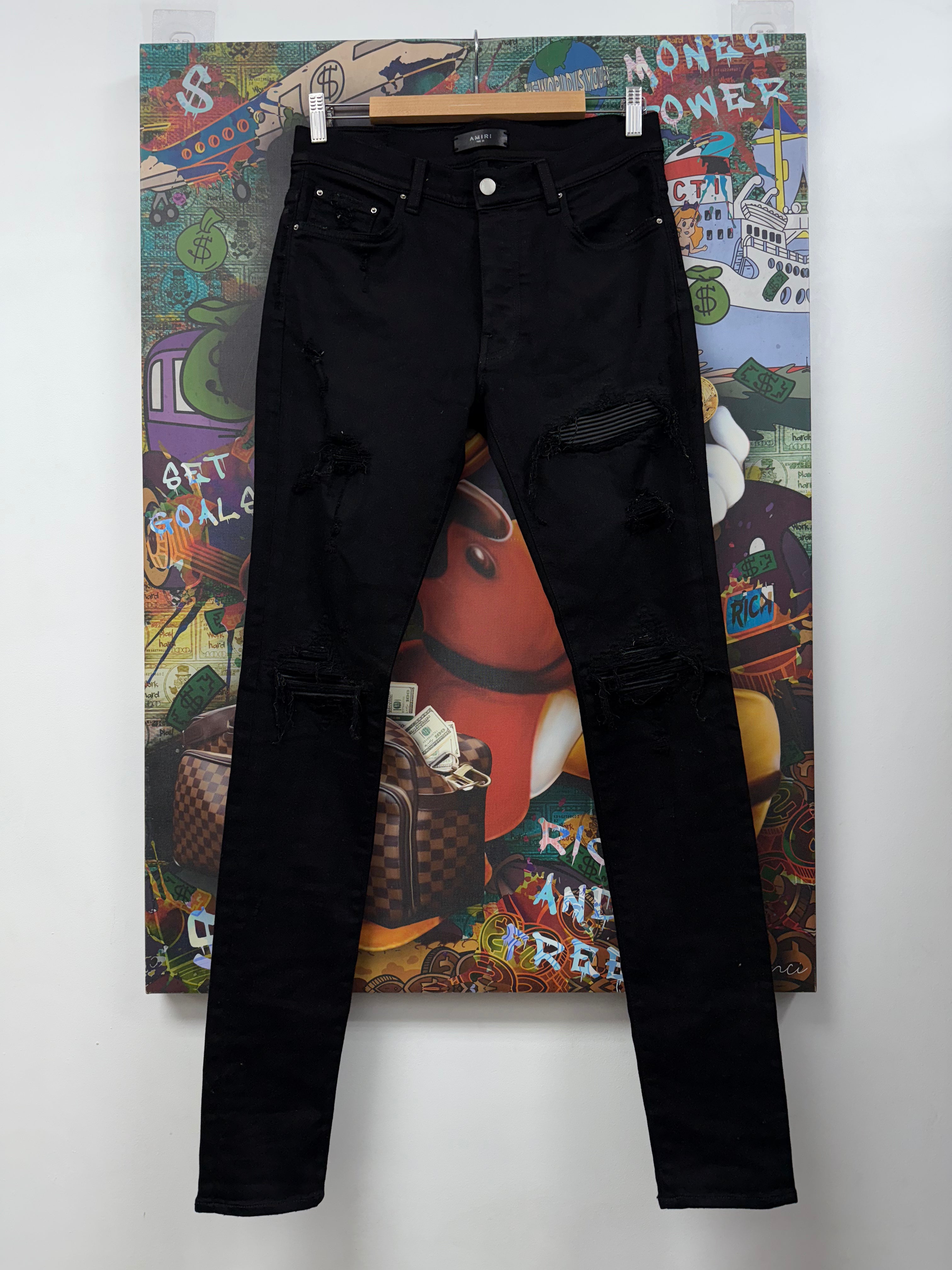 Amiri MX1 Black patch Jeans