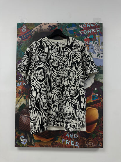 Warren Lotas Tee All Over White Black Used Small