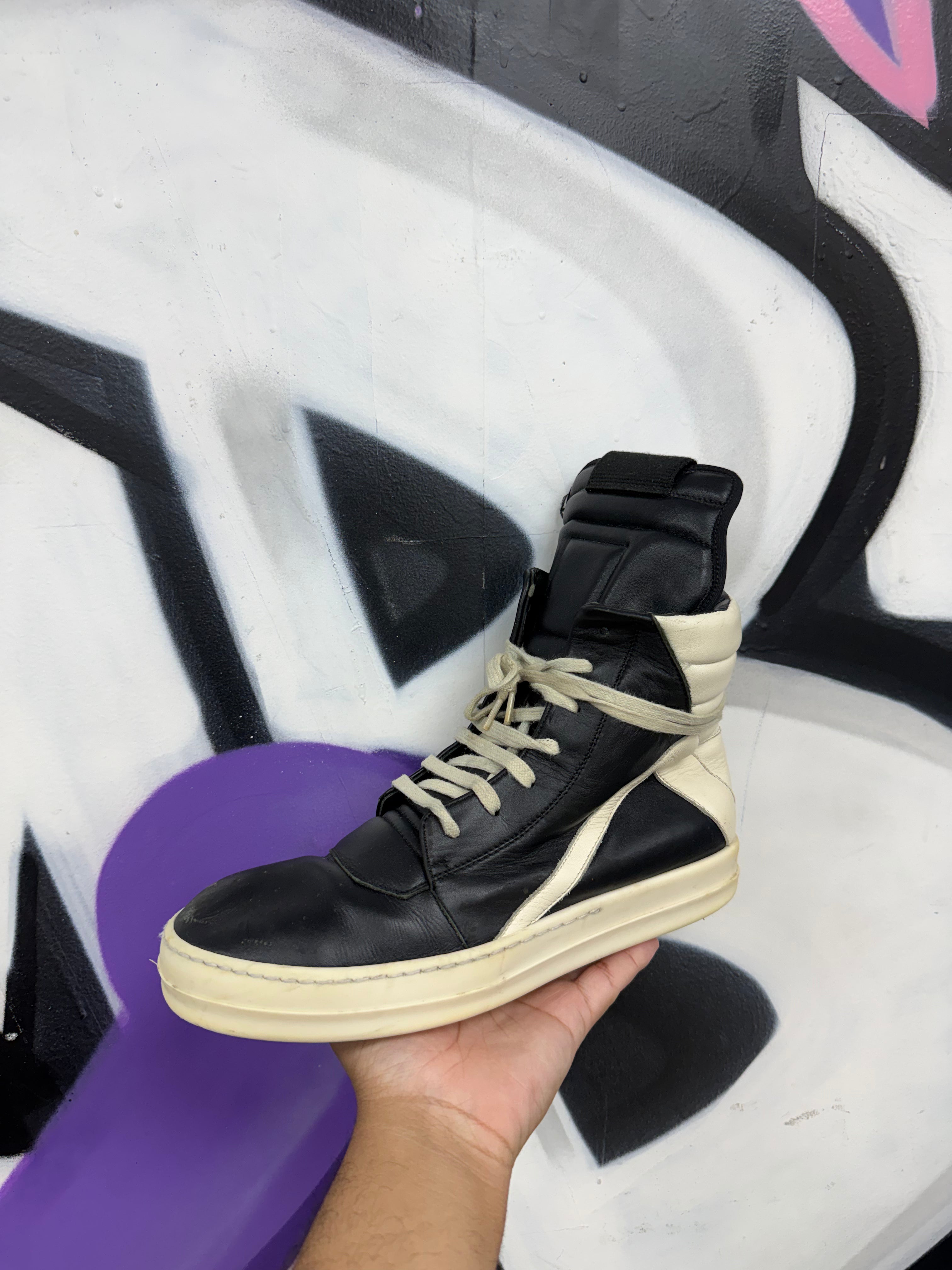 Rick Owens Black Geobasket Sneakers