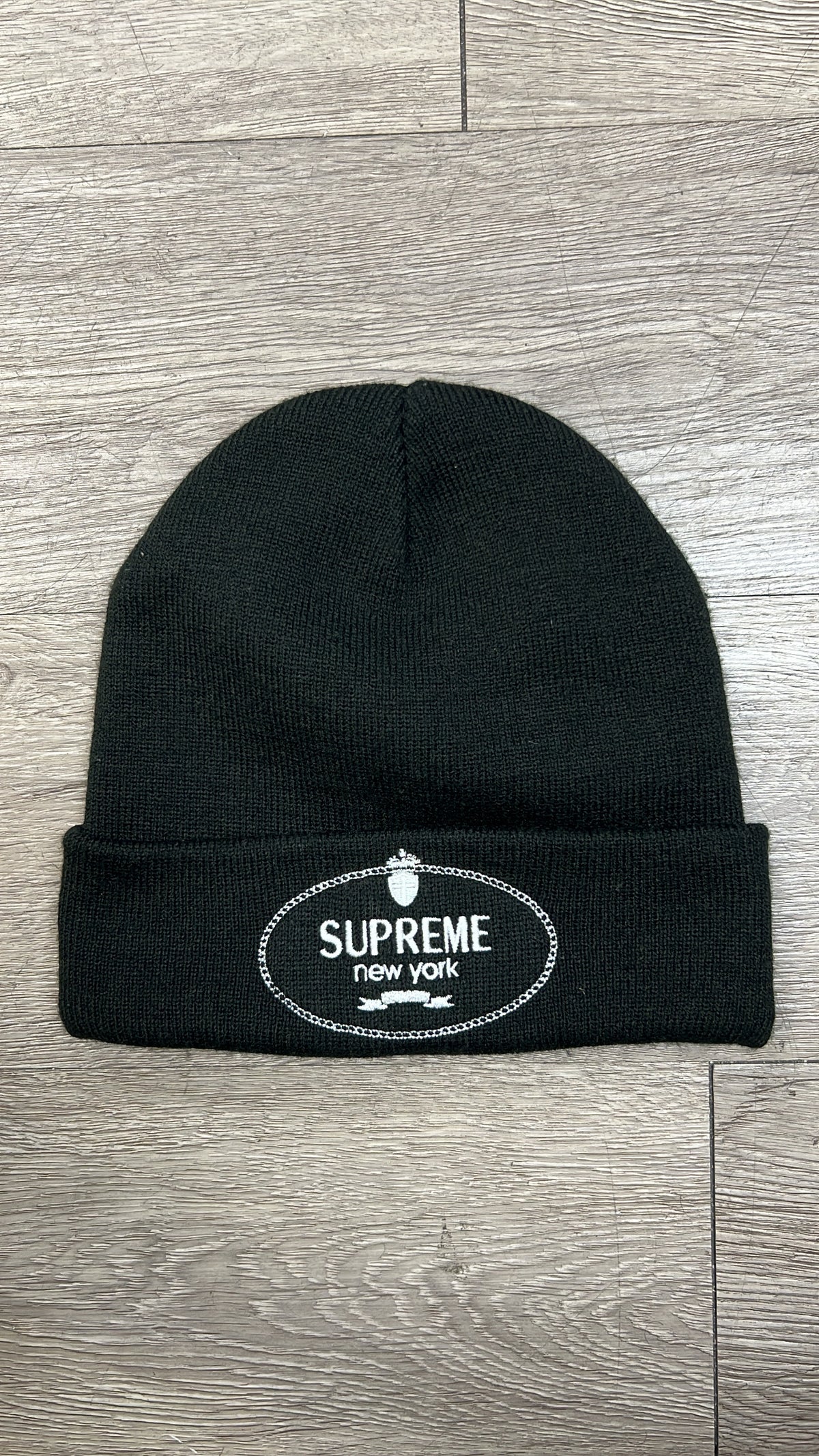 Supreme Black White Classic Beanie