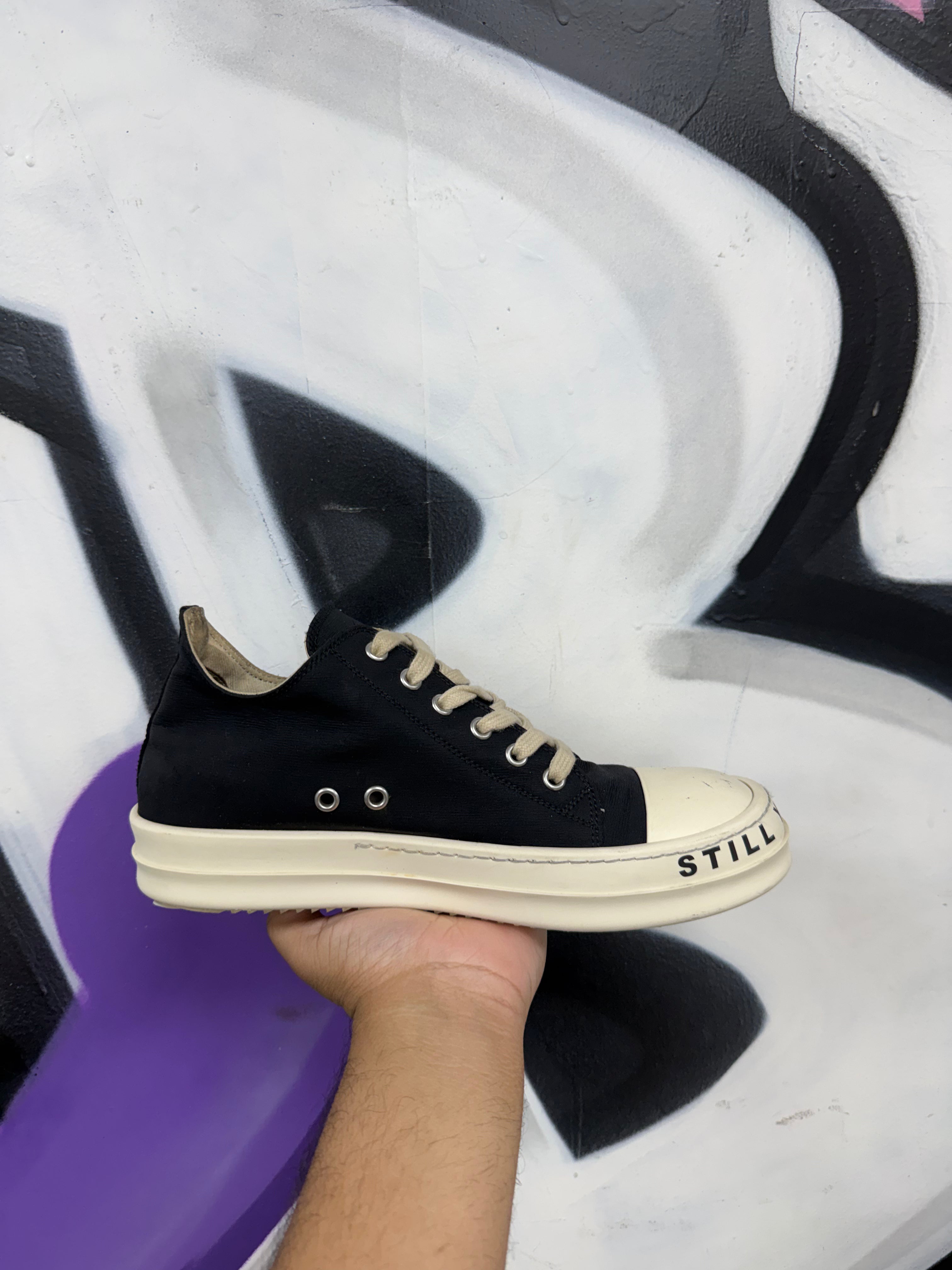 Rick Owens Black & Milk 'DKSHDW' Nylon Ramone Low Sneakers