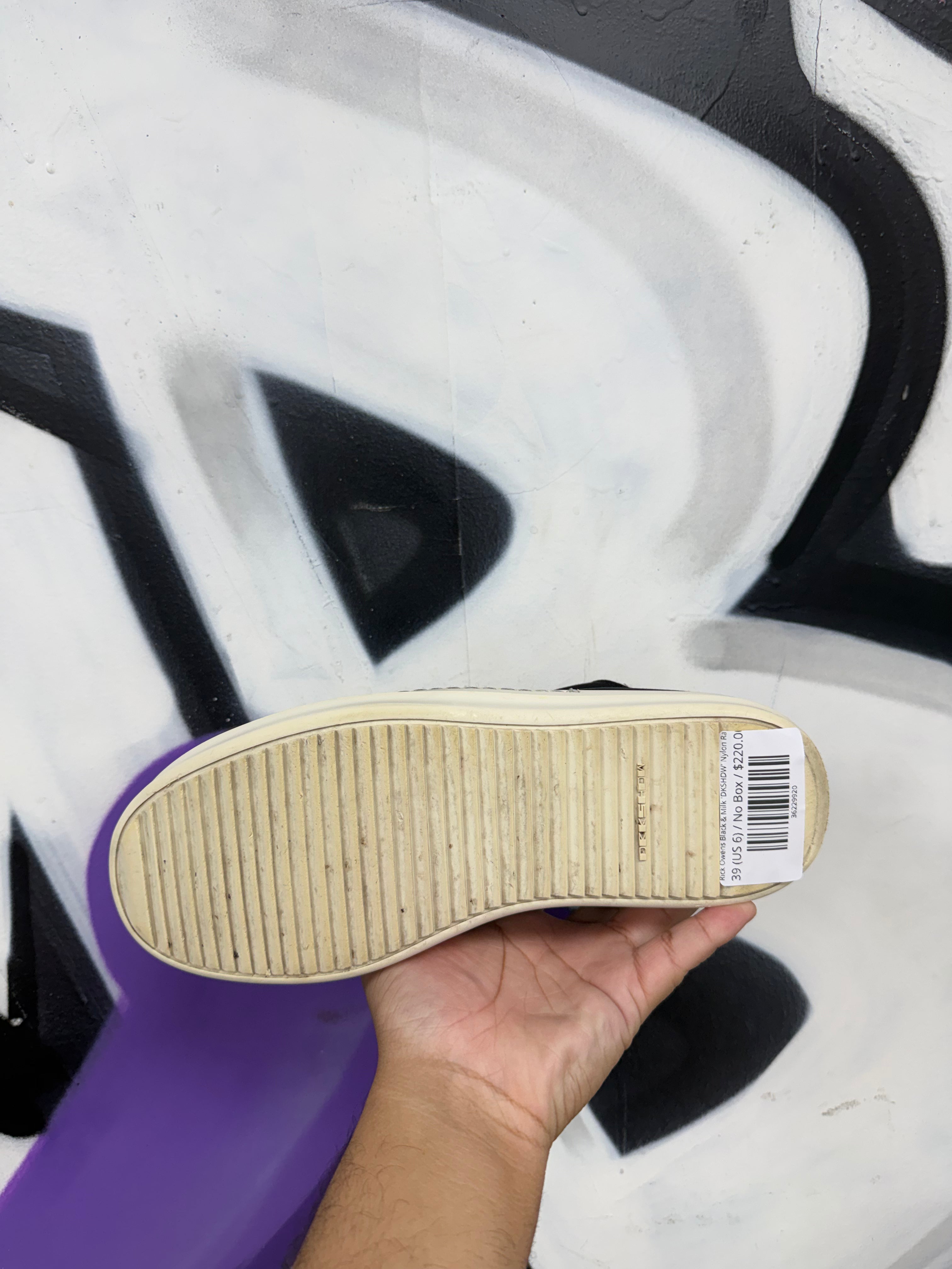 Rick Owens Black & Milk 'DKSHDW' Nylon Ramone Low Sneakers