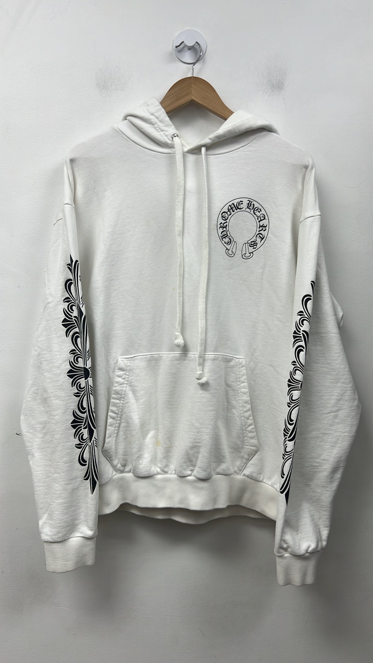 Chrome Hearts White Black Floral Horseshoe Hoodie