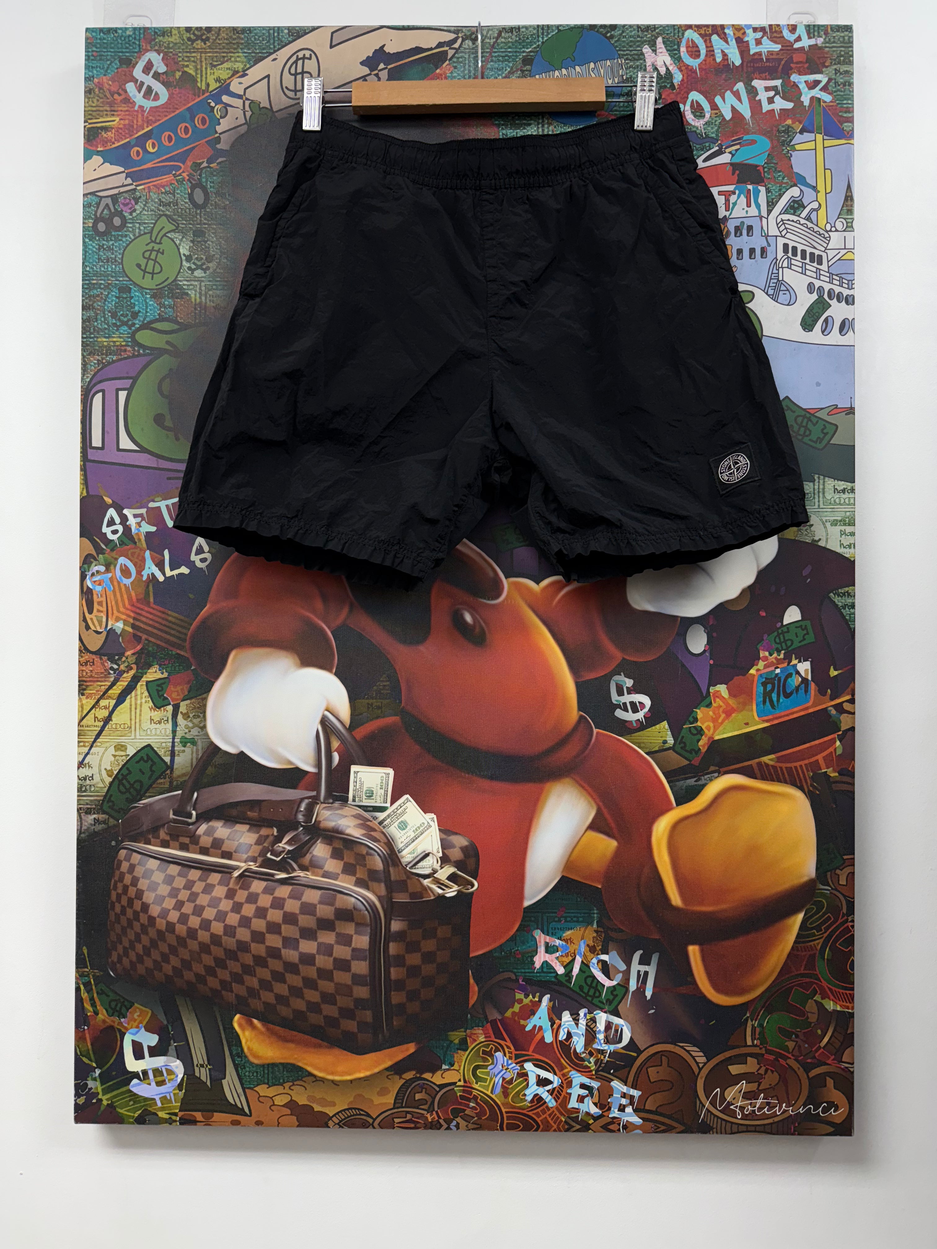 Stone Island Black Nylon Swim Shorts