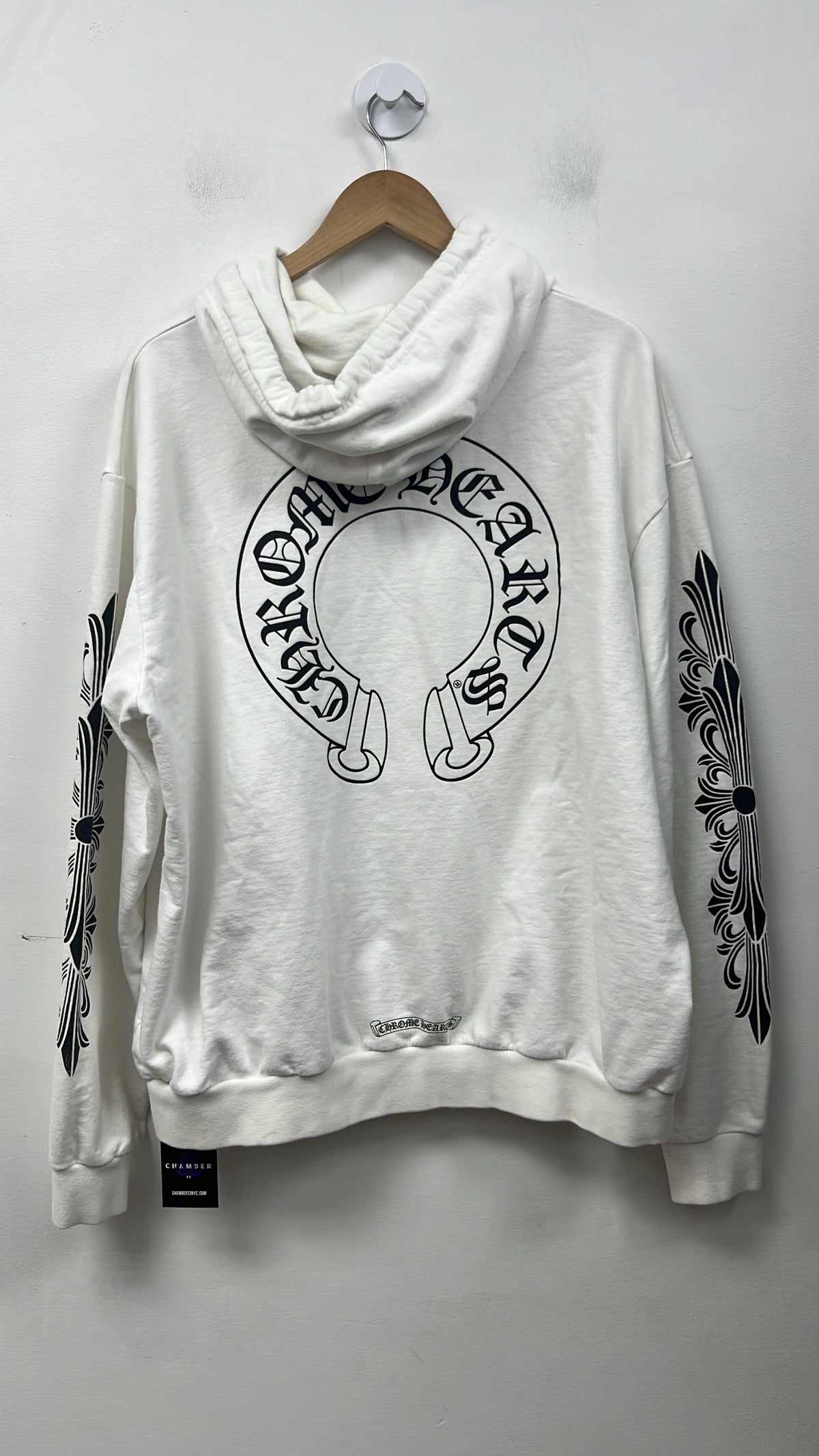 Chrome Hearts White Black Floral Horseshoe Hoodie
