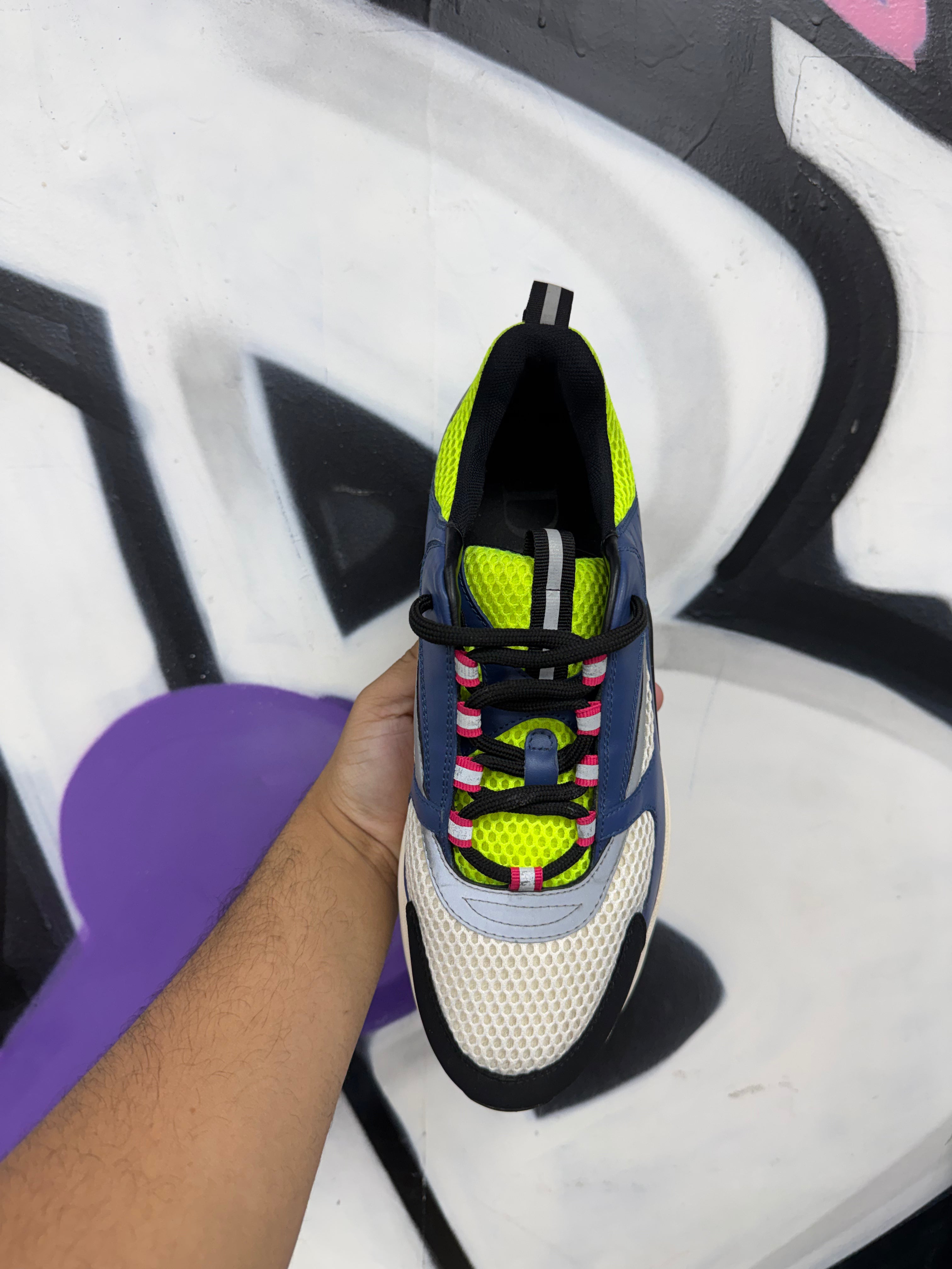 Dior B22 Blue Lime Pink Sneakers