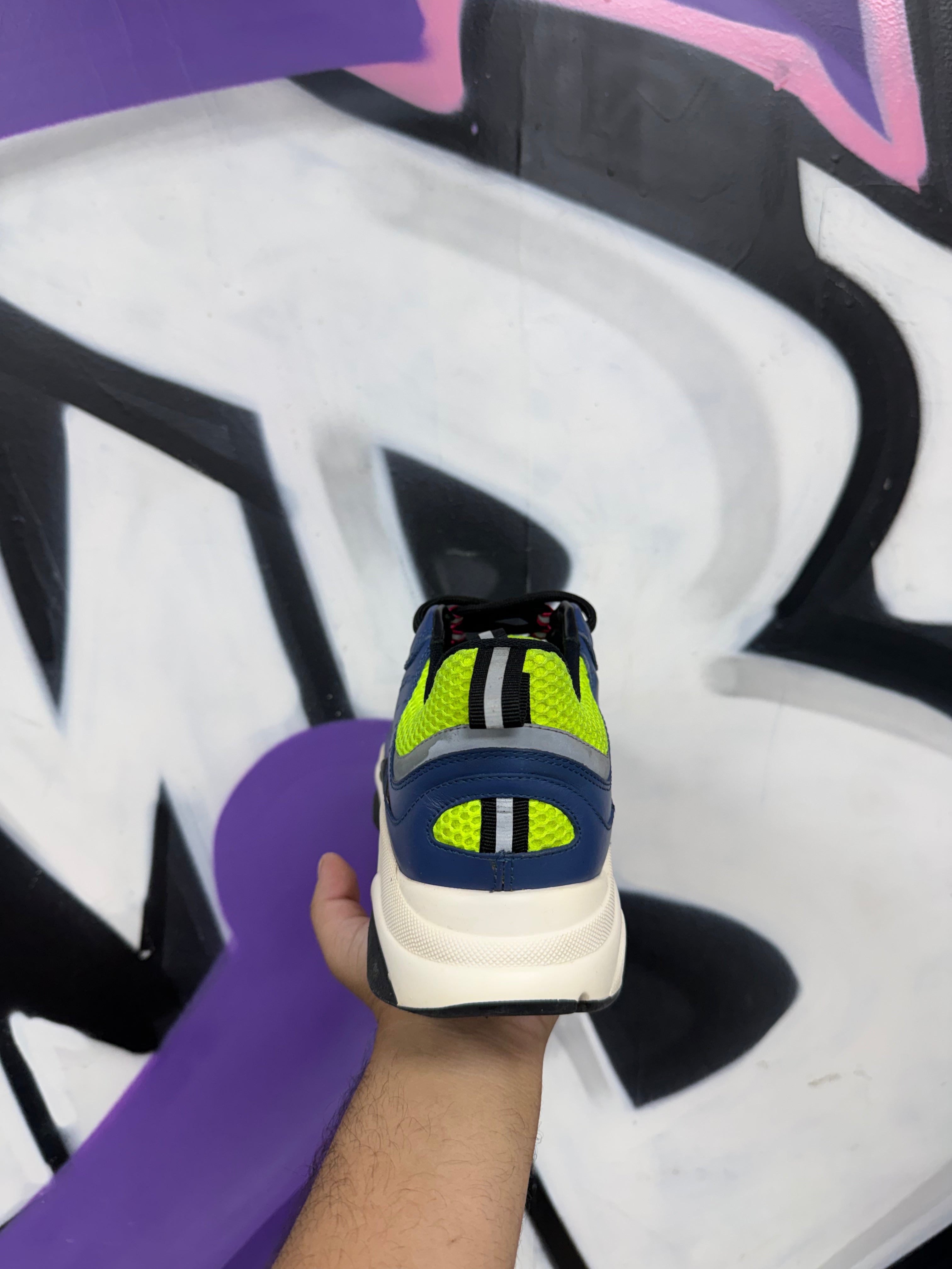 Dior B22 Blue Lime Pink Sneakers