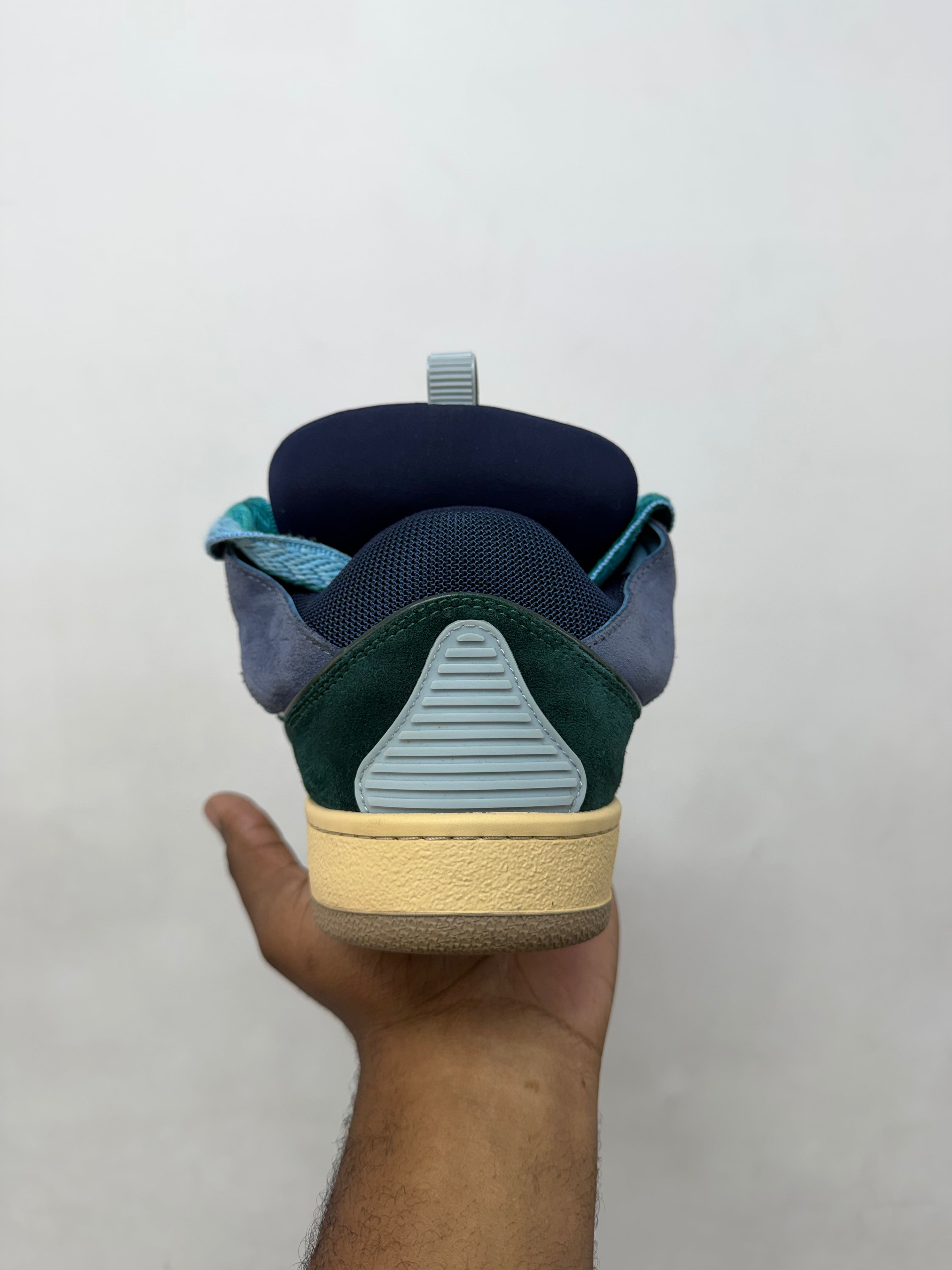 Lanvin Curb Teal Blue Sneakers