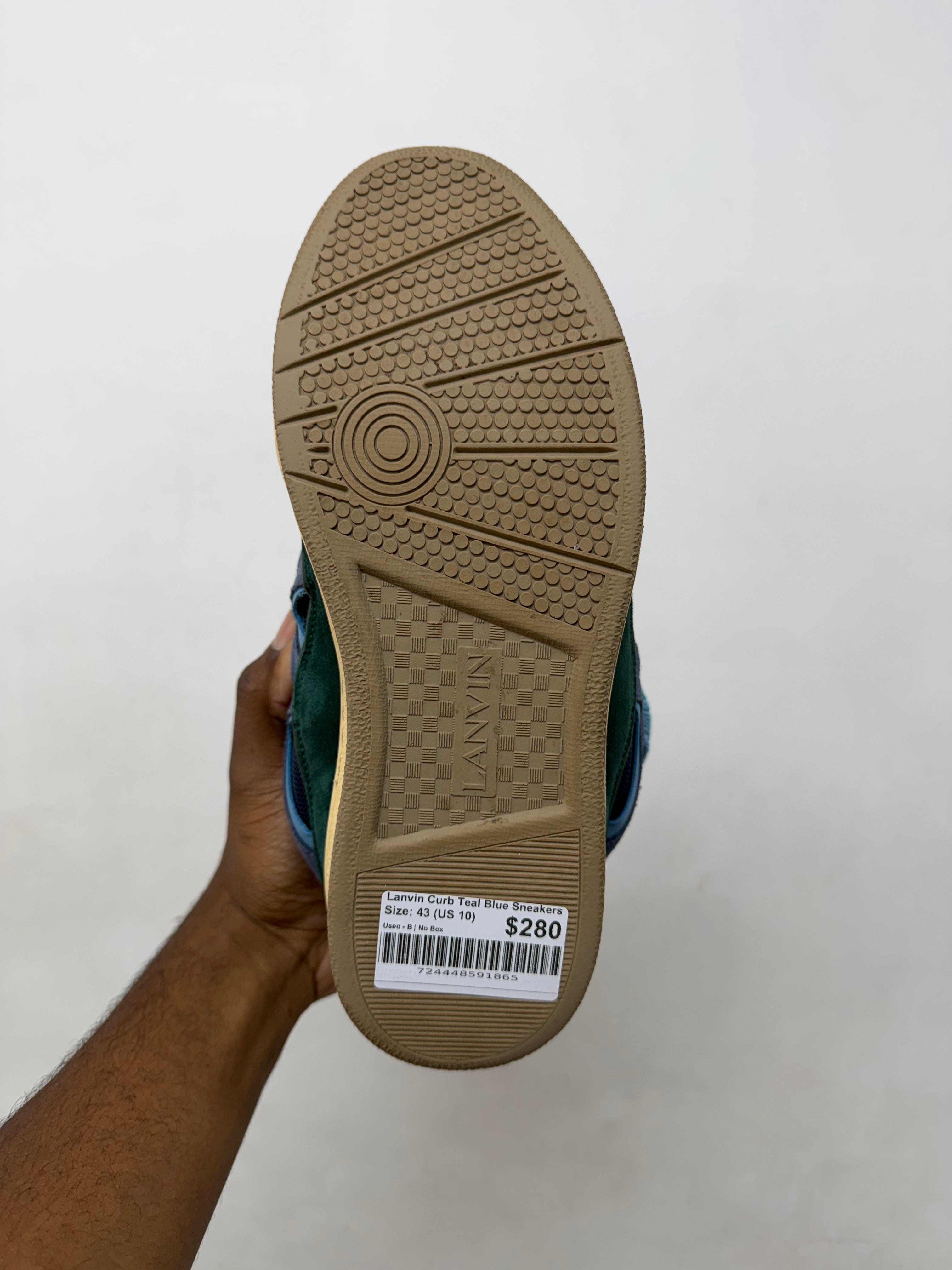 Lanvin Curb Teal Blue Sneakers