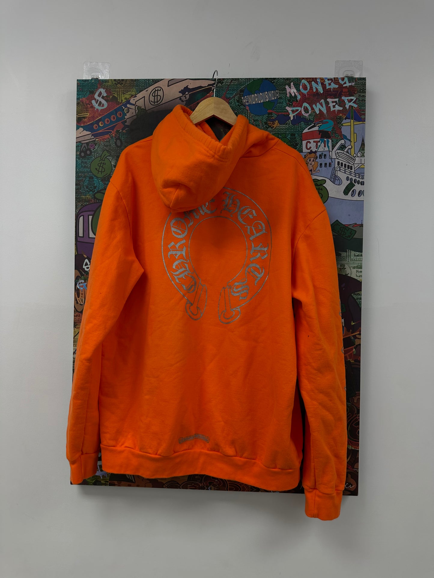 Chrome Hearts Orange 3m Horse shoe Hoodie  Used XL