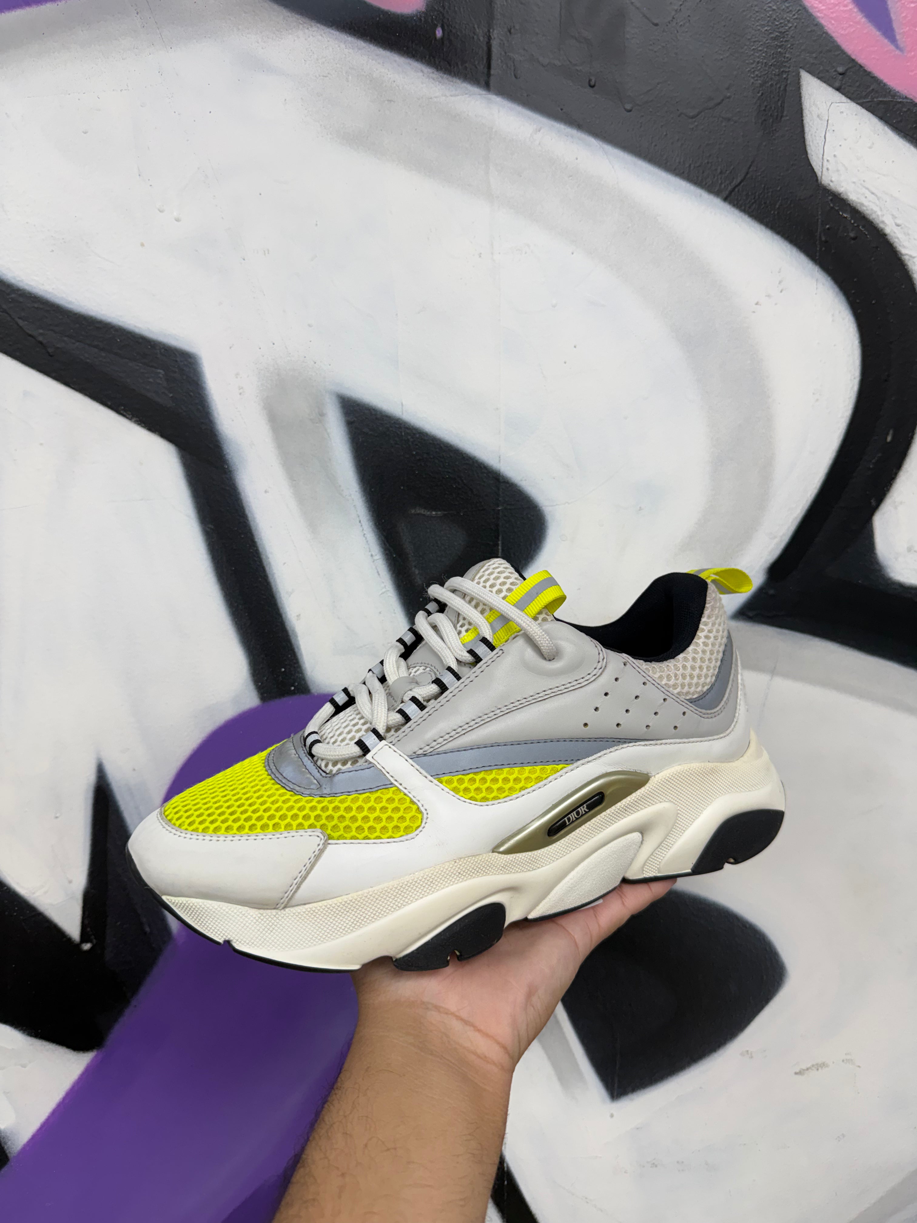 Dior B22 Neon Yellow White Sneakers