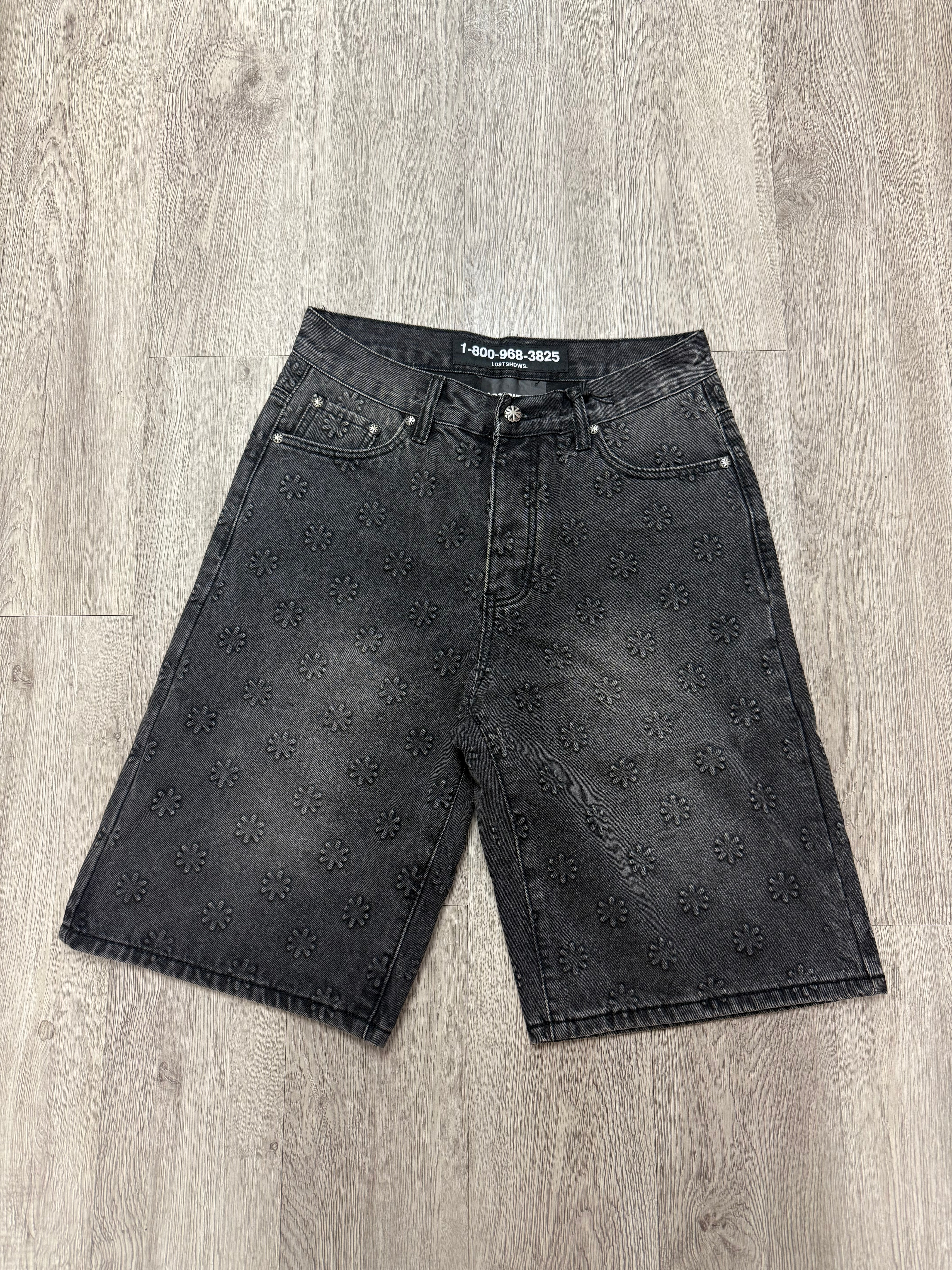 LOST SHDWS Embossed Black Shorts
